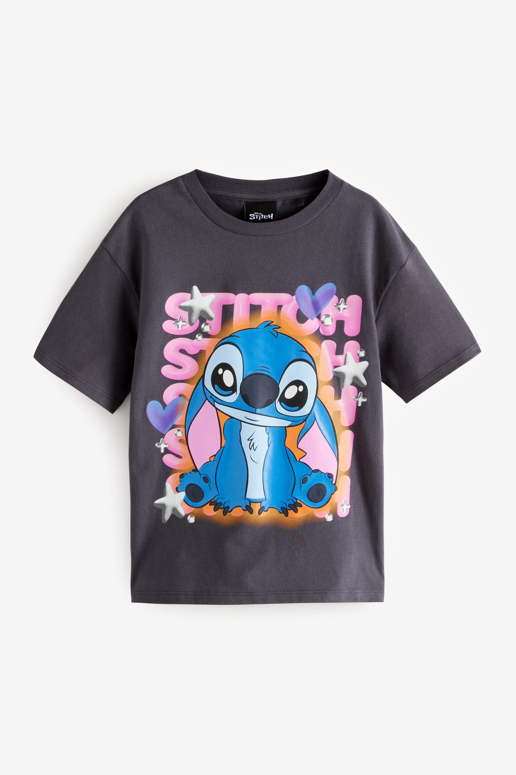 Charcoal Grey Disney Stitch Oversized License T-Shirt (3-16yrs)