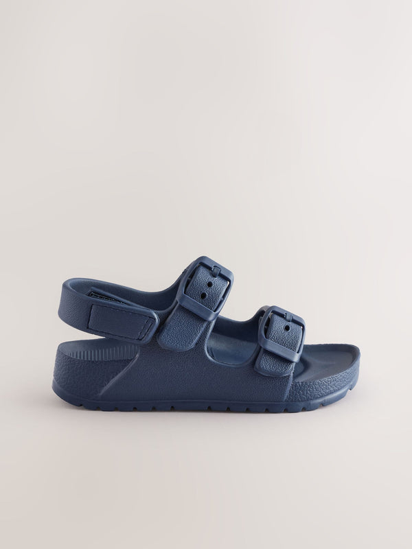 Navy Double Buckle Ankle Strap EVA Sandals