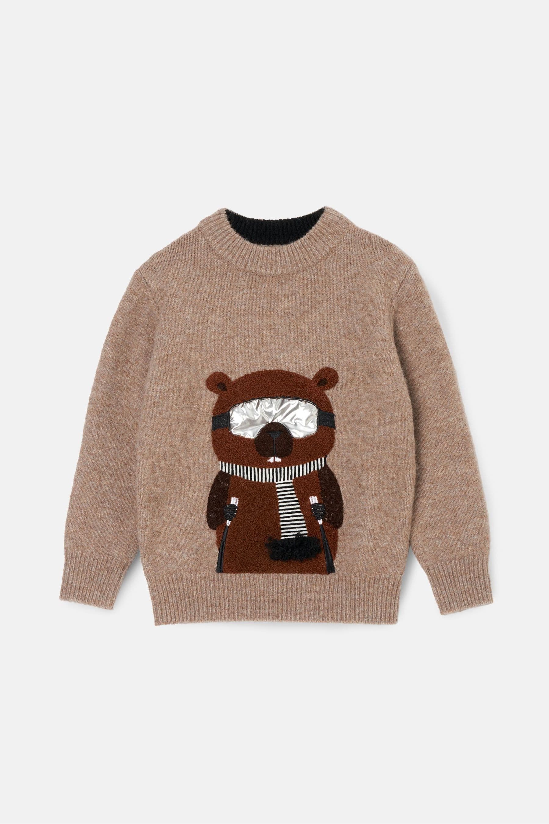 Angel & Rocket Brown Jules Borg Ski Beaver Knit Jumper