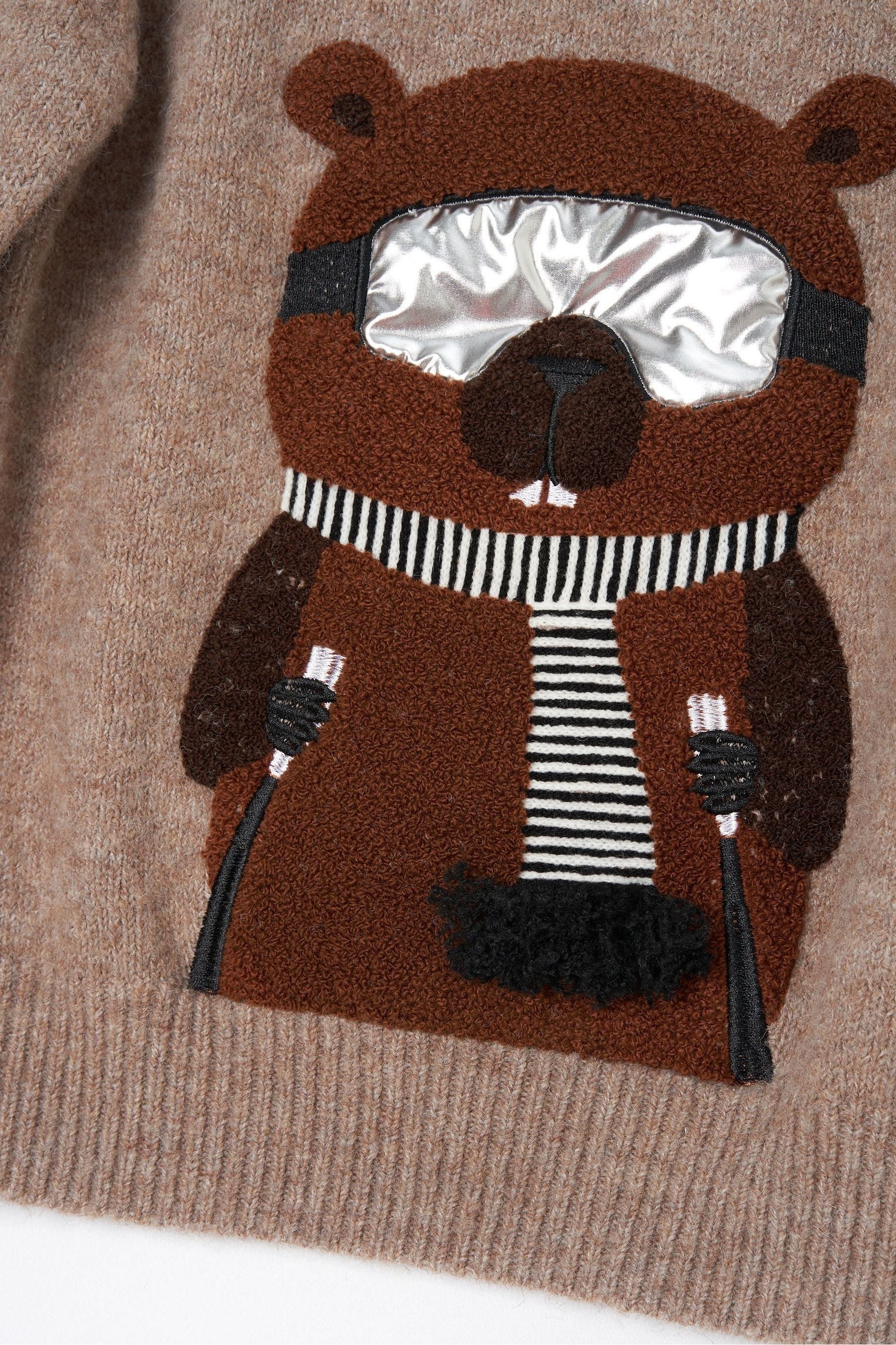 Angel & Rocket Brown Jules Borg Ski Beaver Knit Jumper