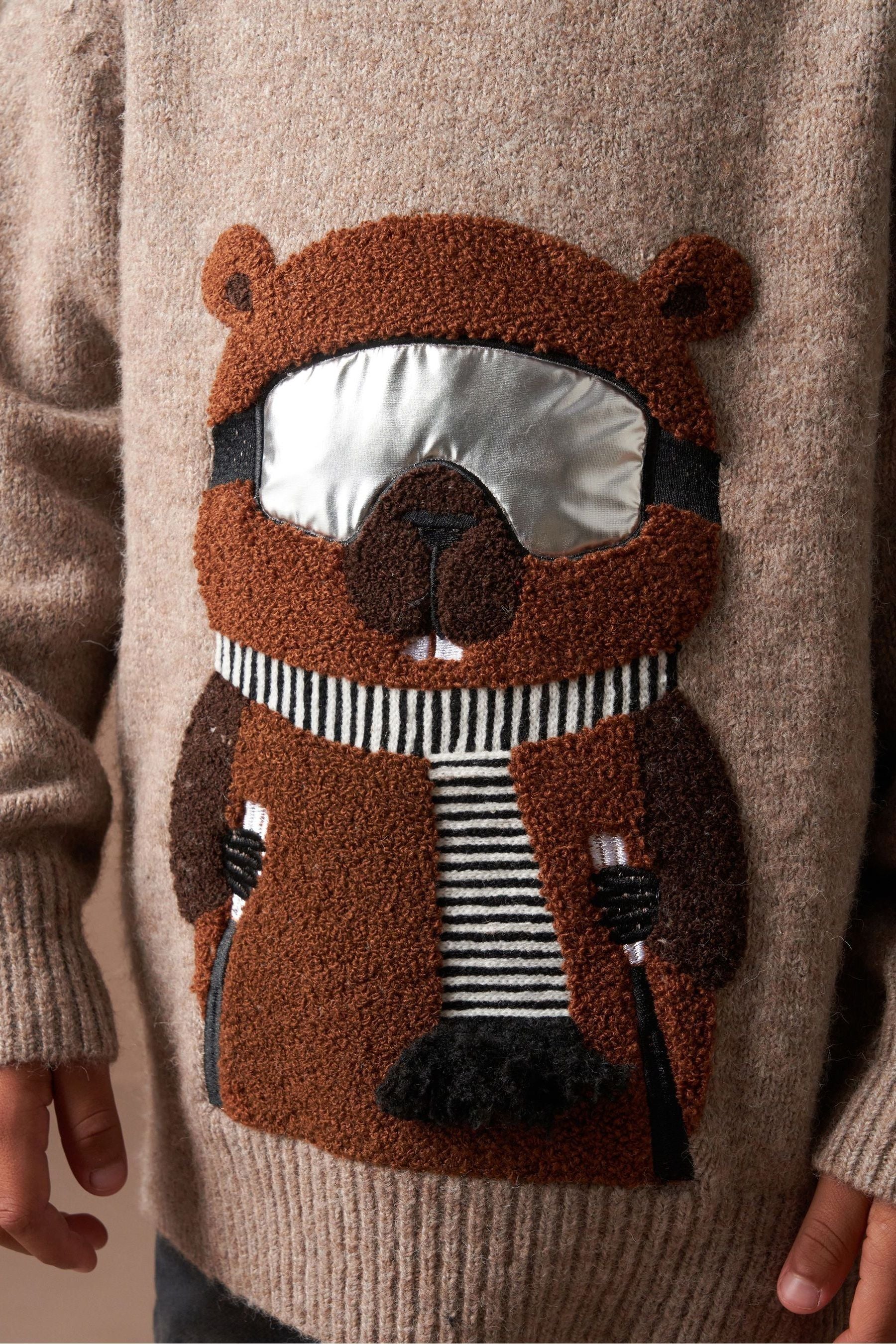 Angel & Rocket Brown Jules Borg Ski Beaver Knit Jumper