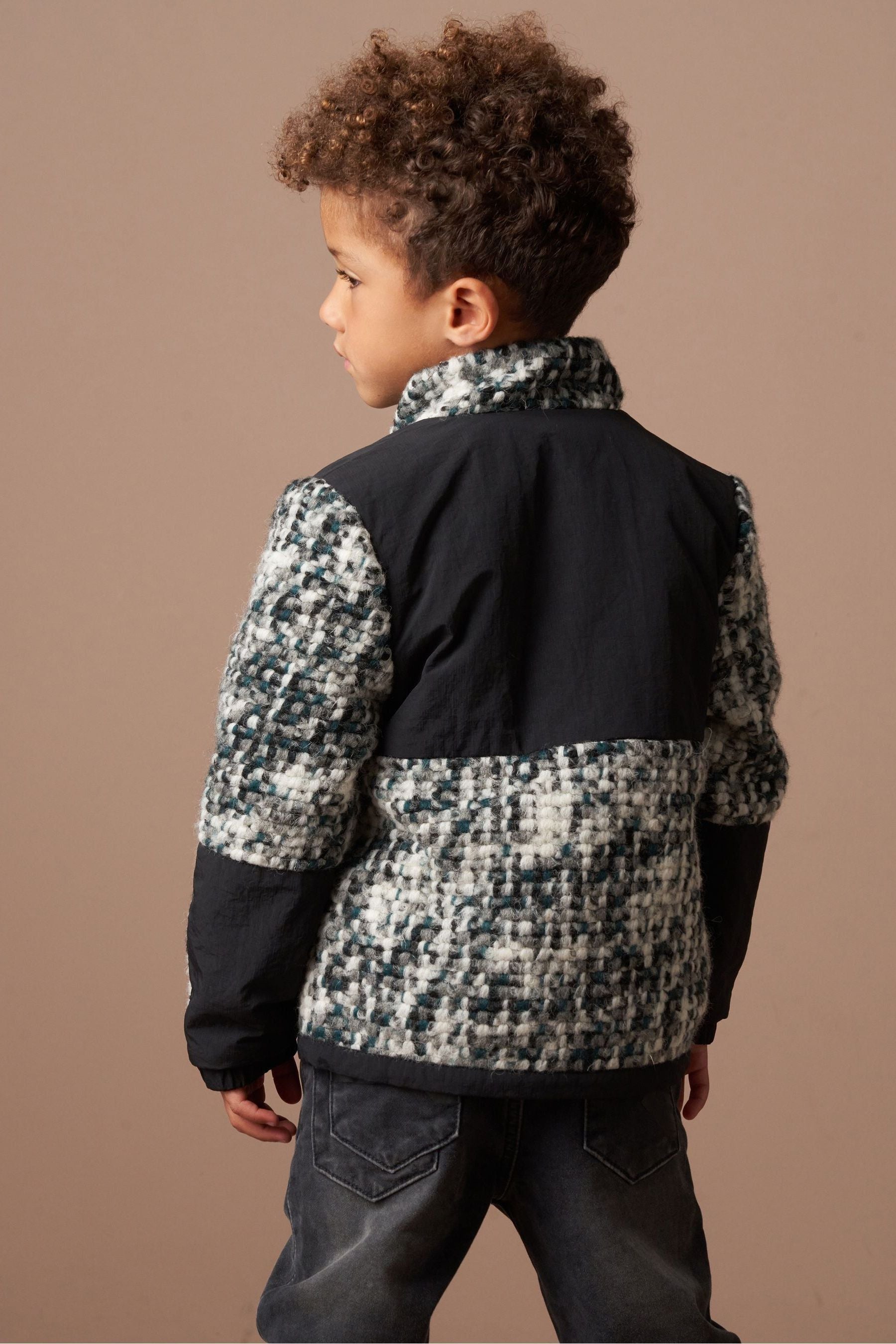 Angel & Rocket Grey Michael Multi Boucle Zip Trough Jacket