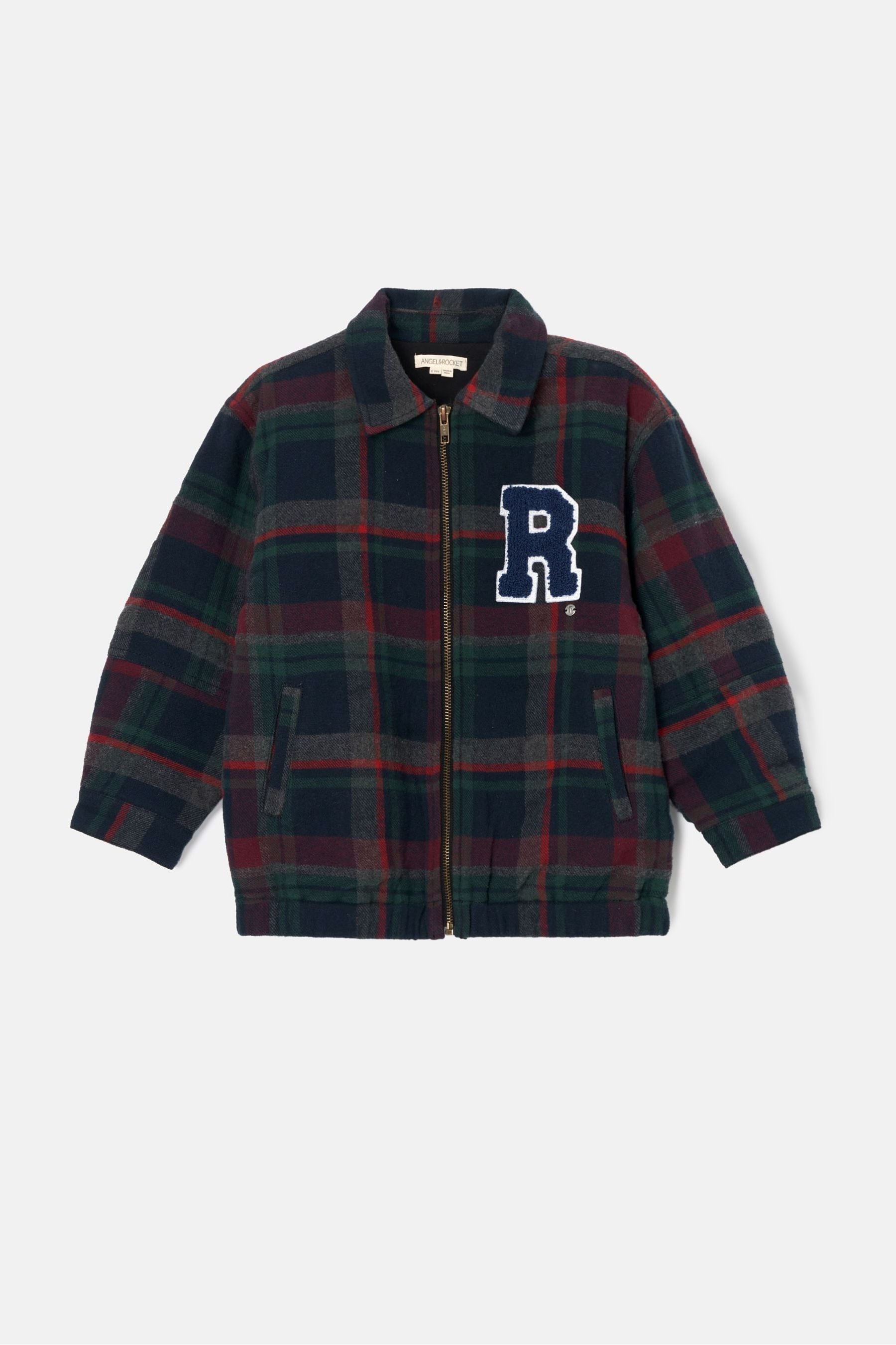 Angel & Rocket Blue Chad Check Collegiate Jacket