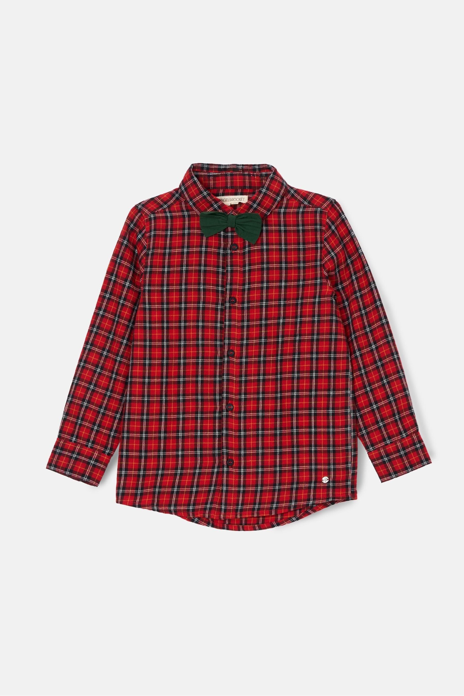 Angel & Rocket Red Joseph Check Shirt With Bow Tie