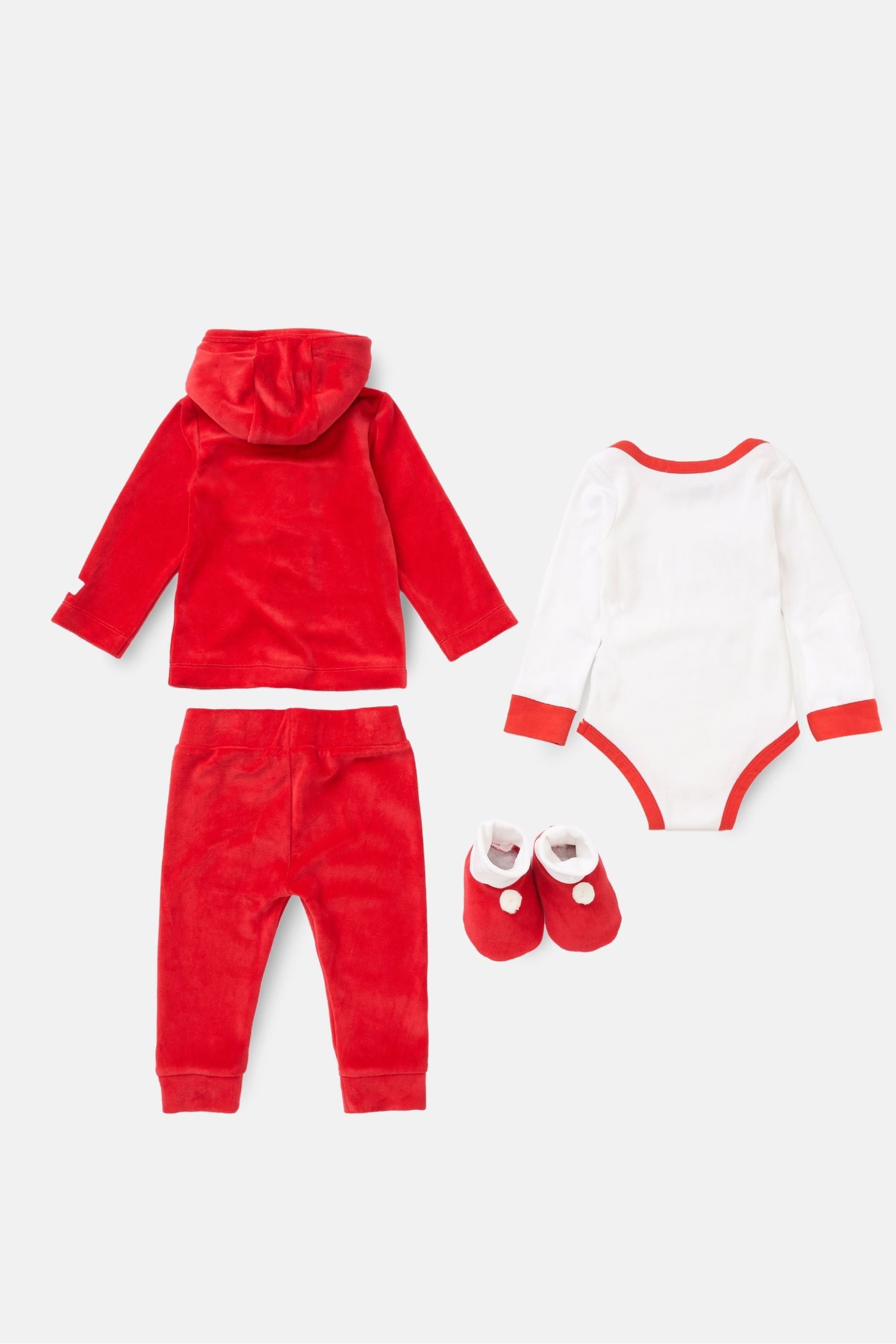 Angel & Rocket Red Baby Rune Santa Velour Set