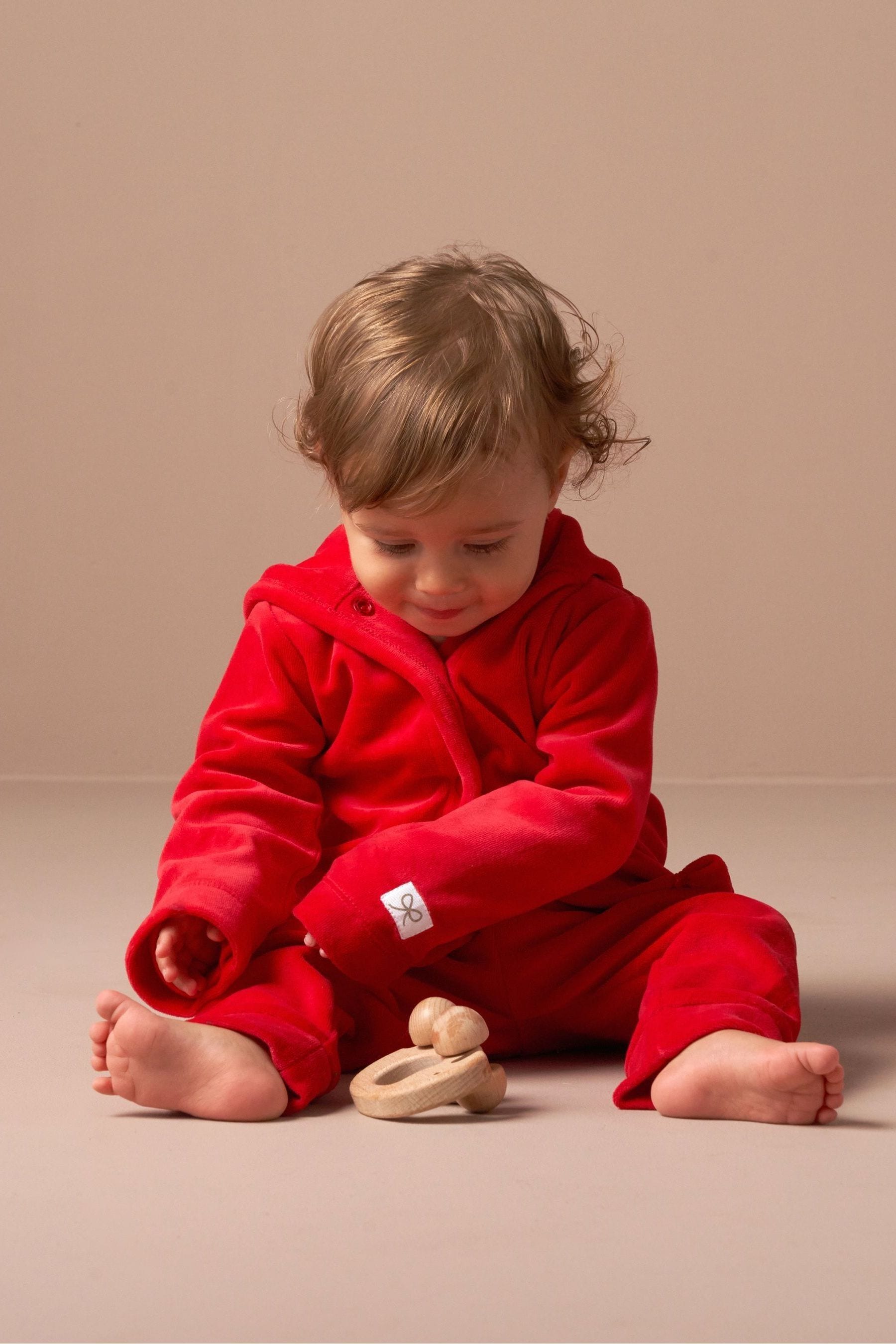 Angel & Rocket Red Baby Rune Santa Velour Set