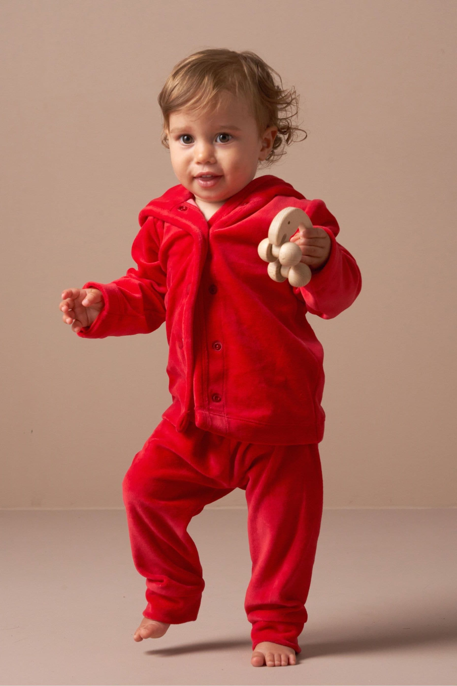 Angel & Rocket Red Baby Rune Santa Velour Set