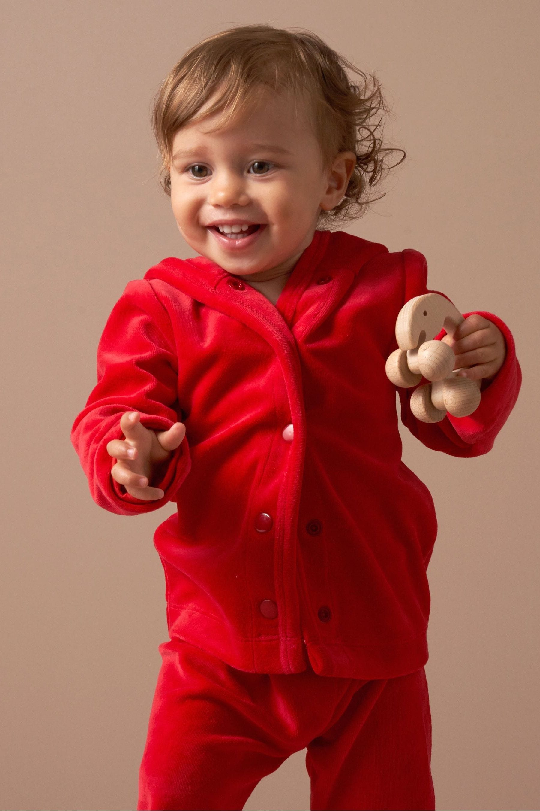 Angel & Rocket Red Baby Rune Santa Velour Set