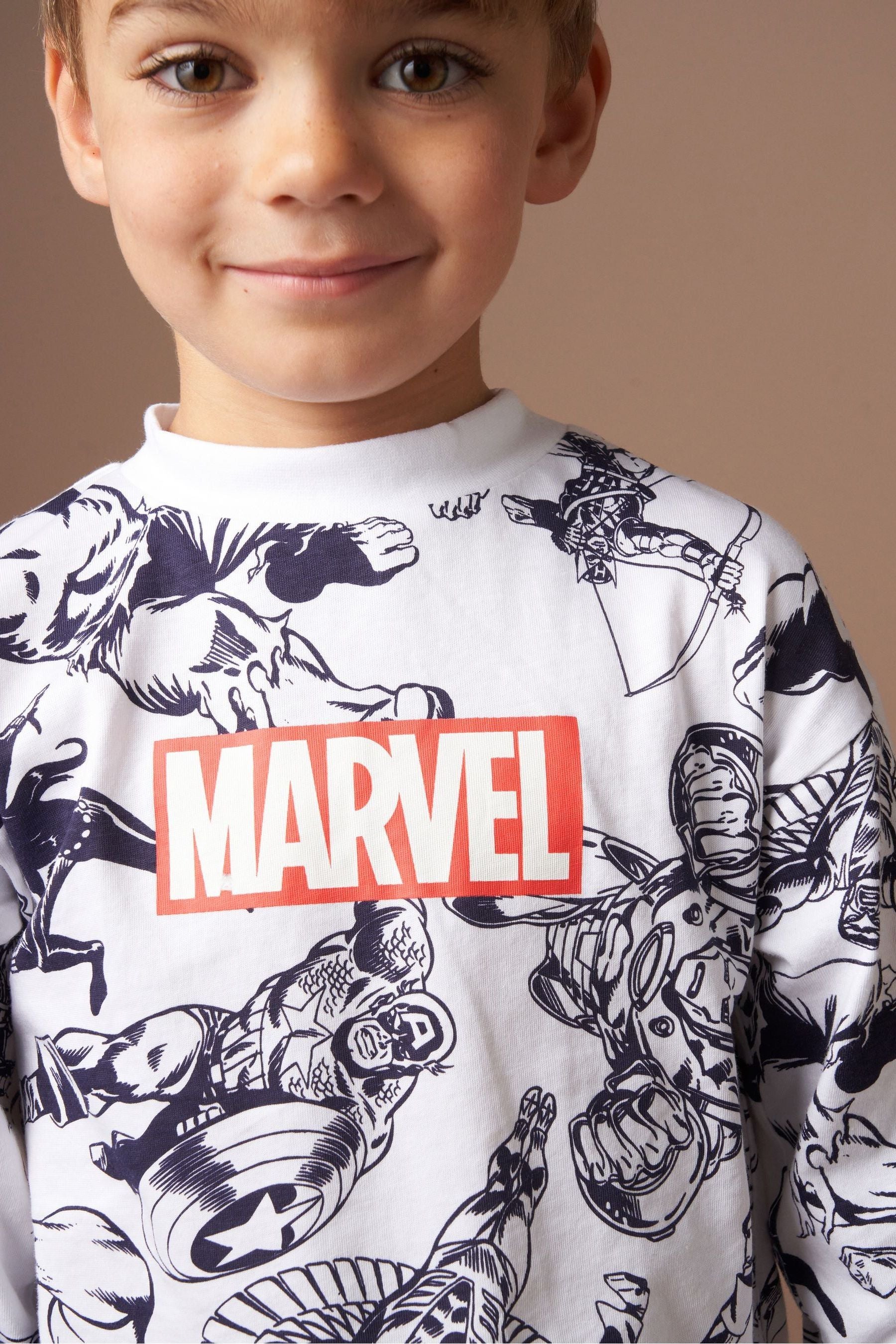 Angel & Rocket Grey Marvel Woven Jersey 100% Cotton Pyjamas Set