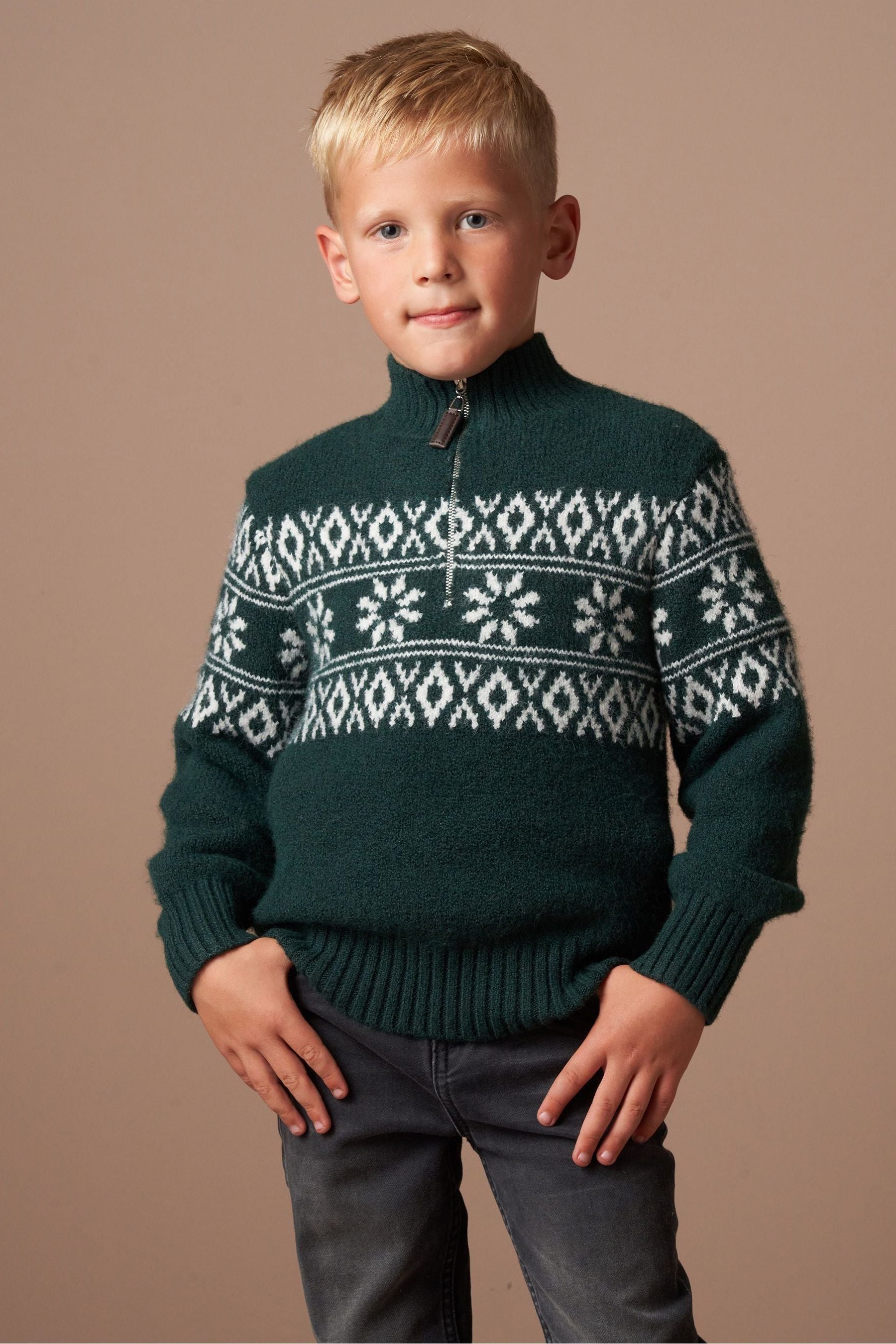 Angel & Rocket Green Conrin Green Fairisle Jumper