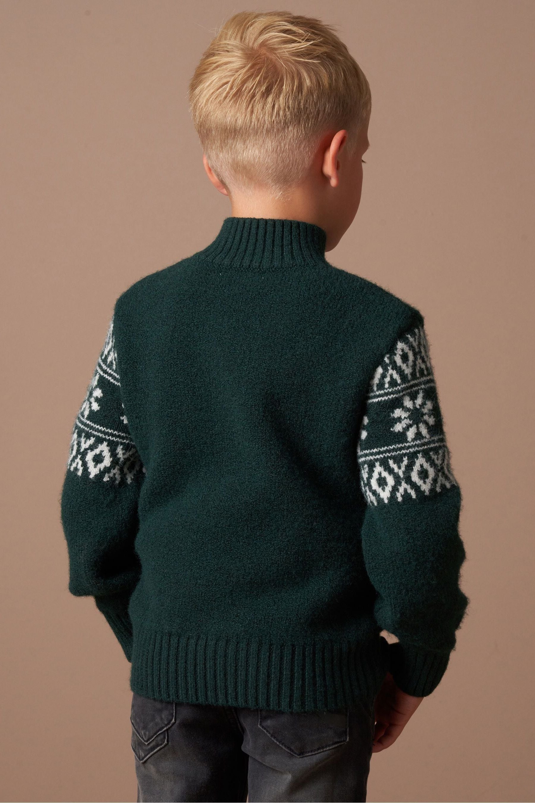 Angel & Rocket Green Conrin Green Fairisle Jumper