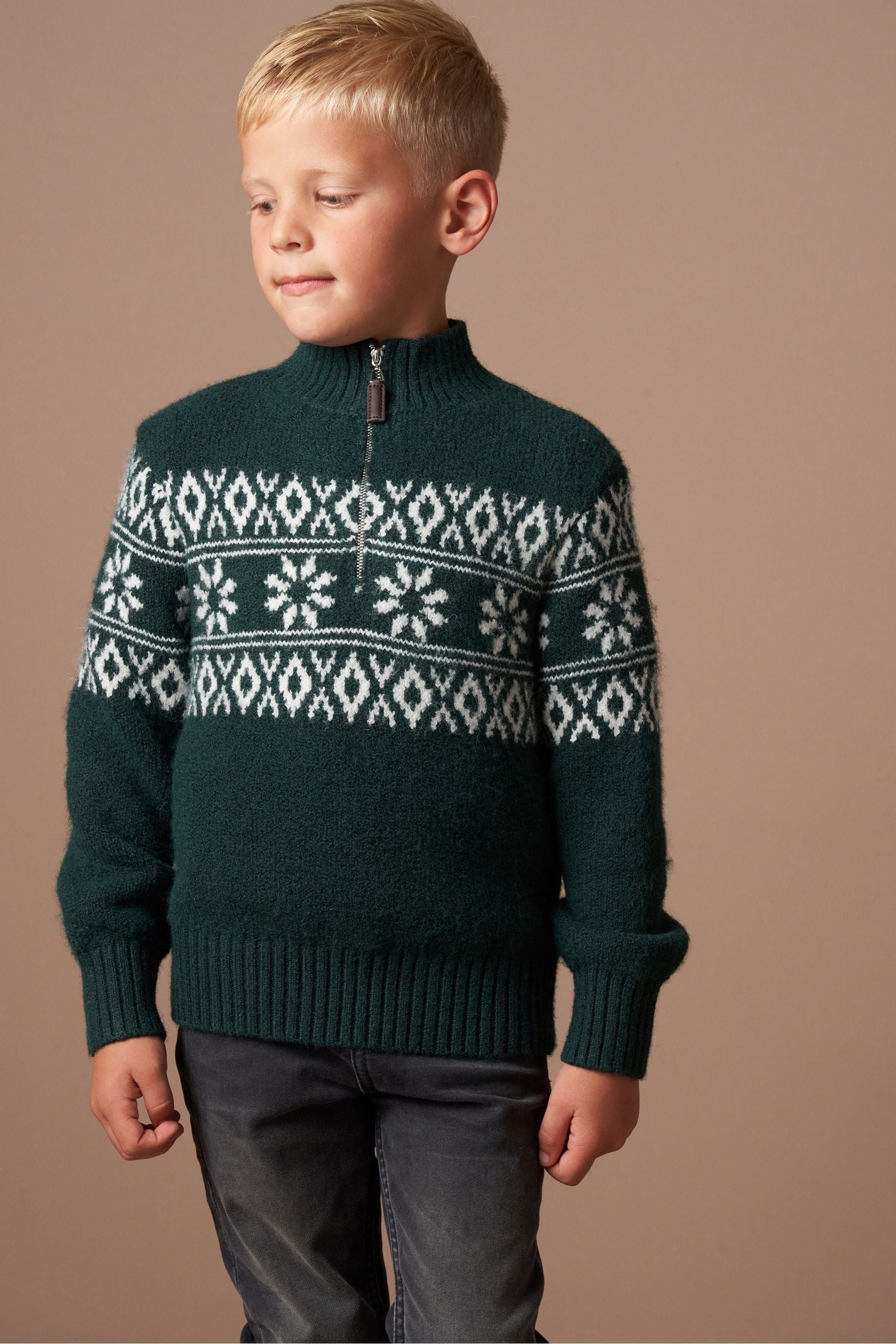 Angel & Rocket Green Conrin Green Fairisle Jumper