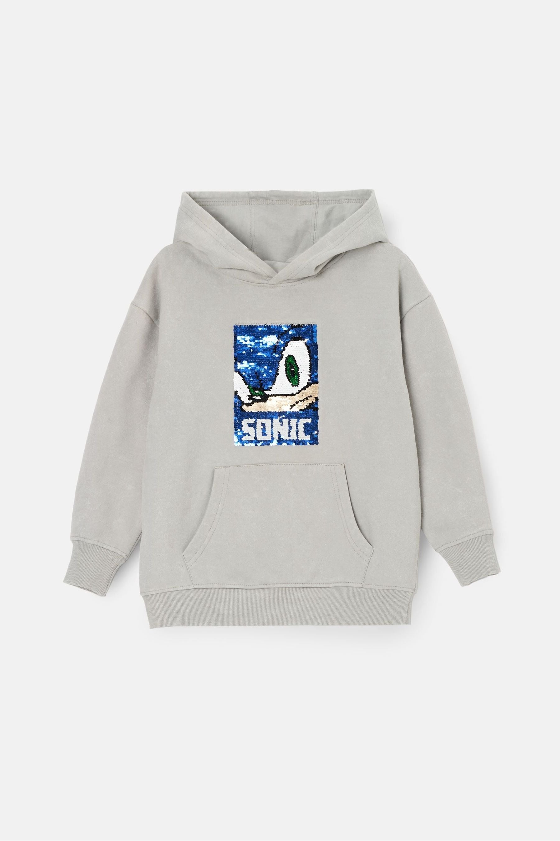 Angel & Rocket Grey Sonic Sequin 100% Cotton Hoodie