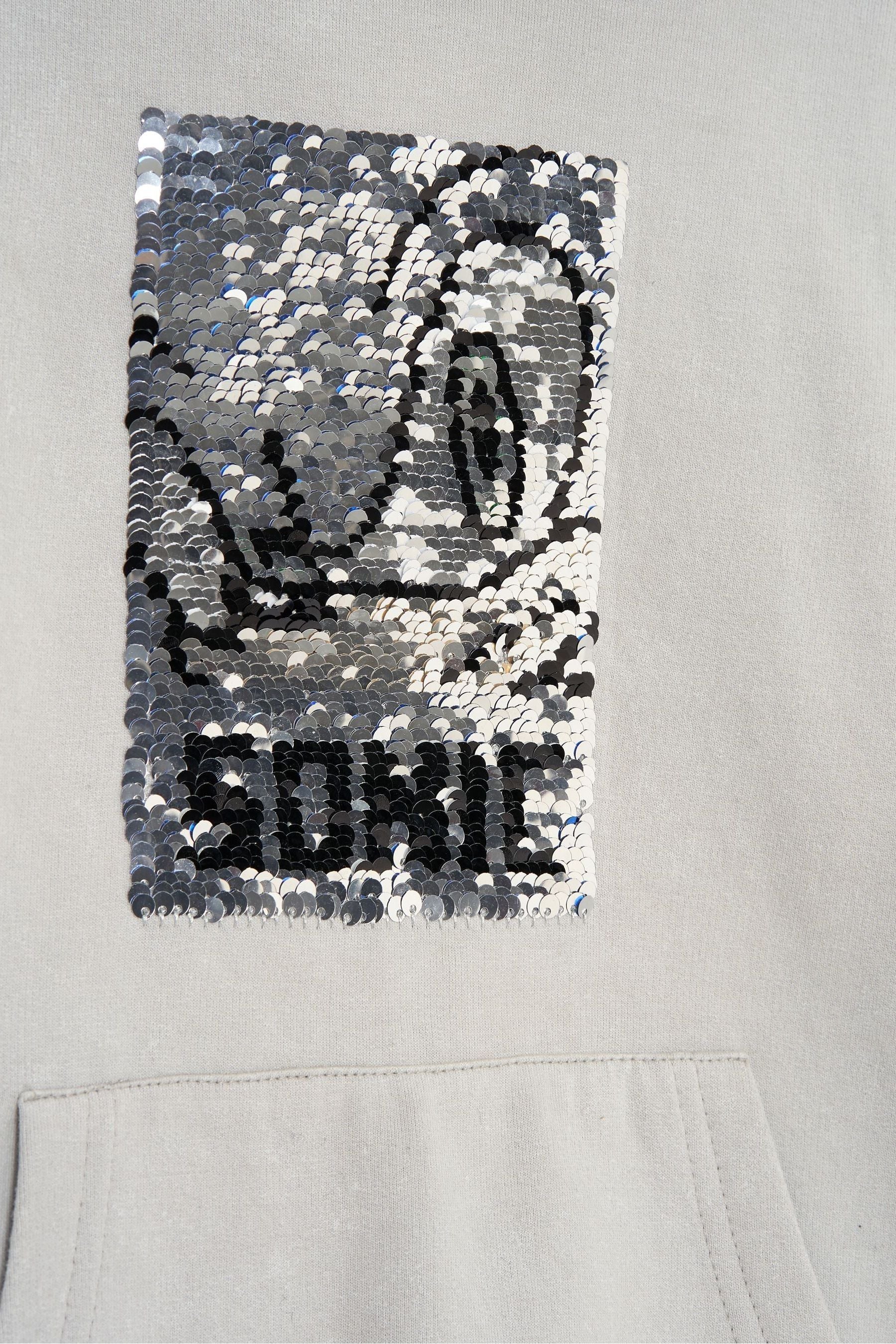 Angel & Rocket Grey Sonic Sequin 100% Cotton Hoodie