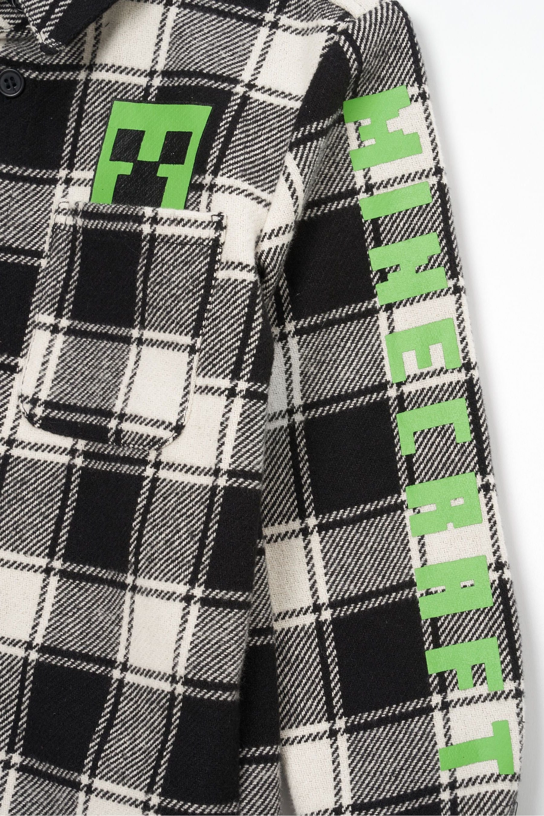 Angel & Rocket Black Minecraft Brushed Check Shirt