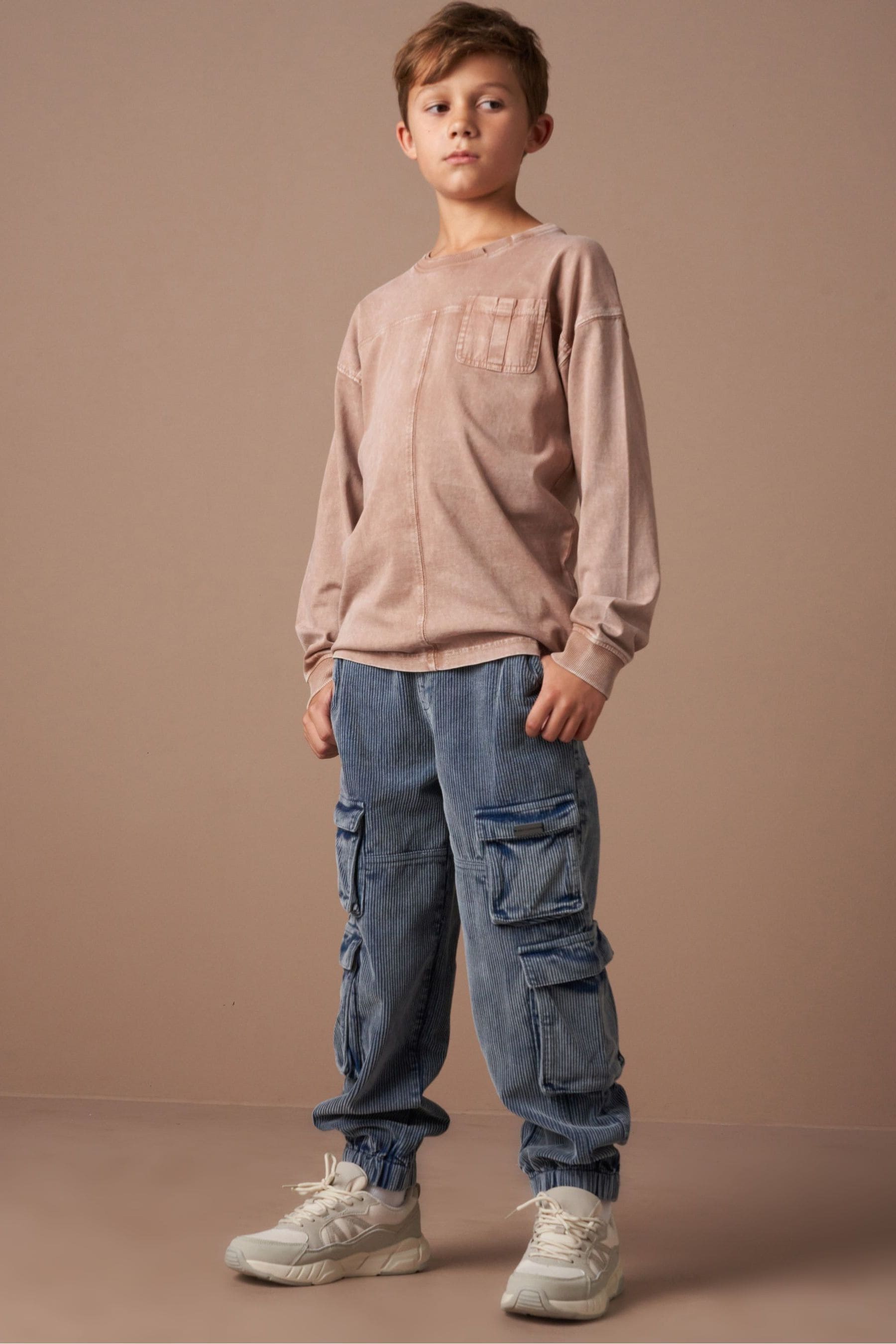 Angel & Rocket Blue Joseph Washed Cord Skater 100% Cotton Trousers