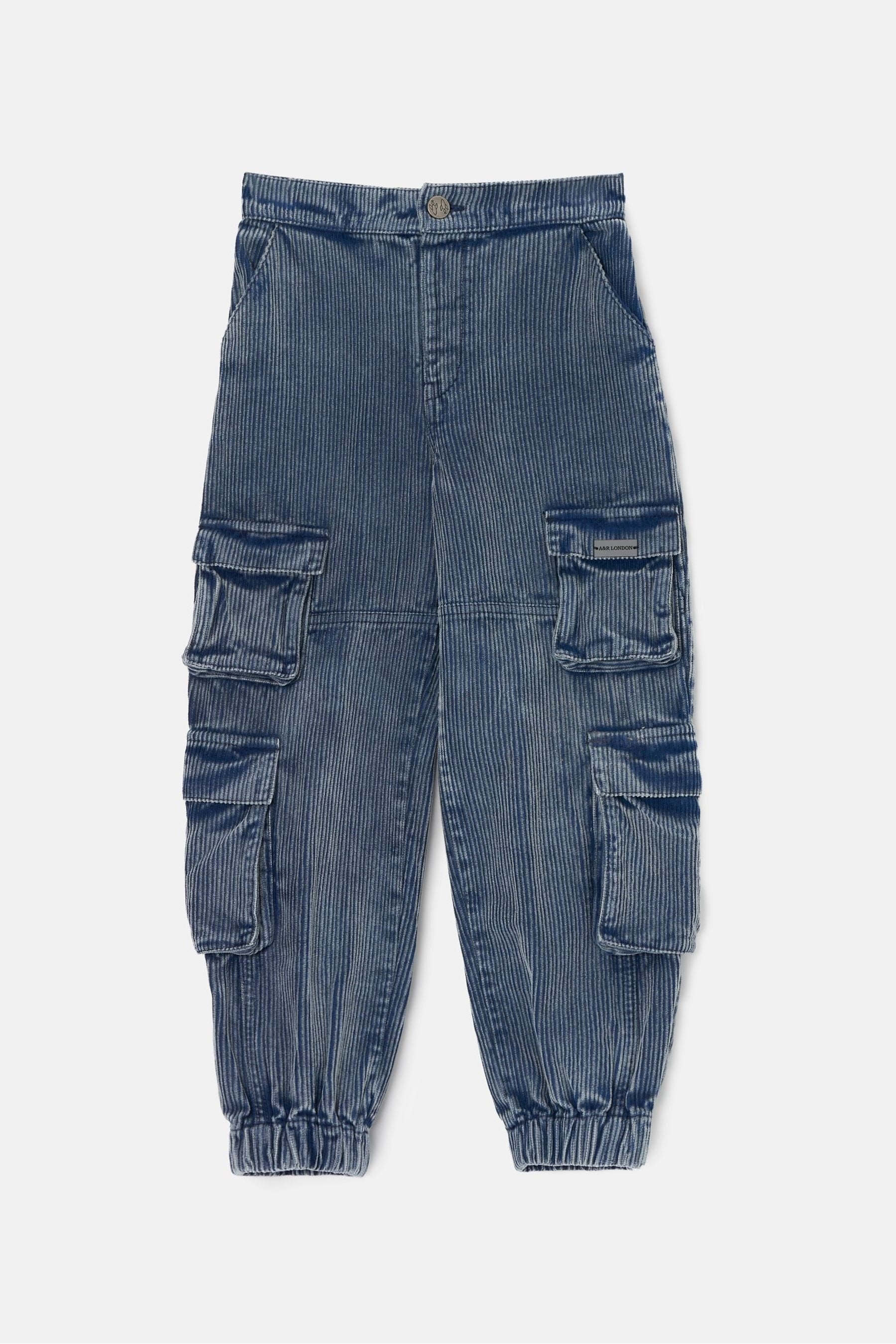 Angel & Rocket Blue Joseph Washed Cord Skater 100% Cotton Trousers