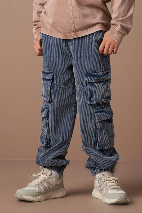 Angel & Rocket Blue Joseph Washed Cord Skater 100% Cotton Trousers