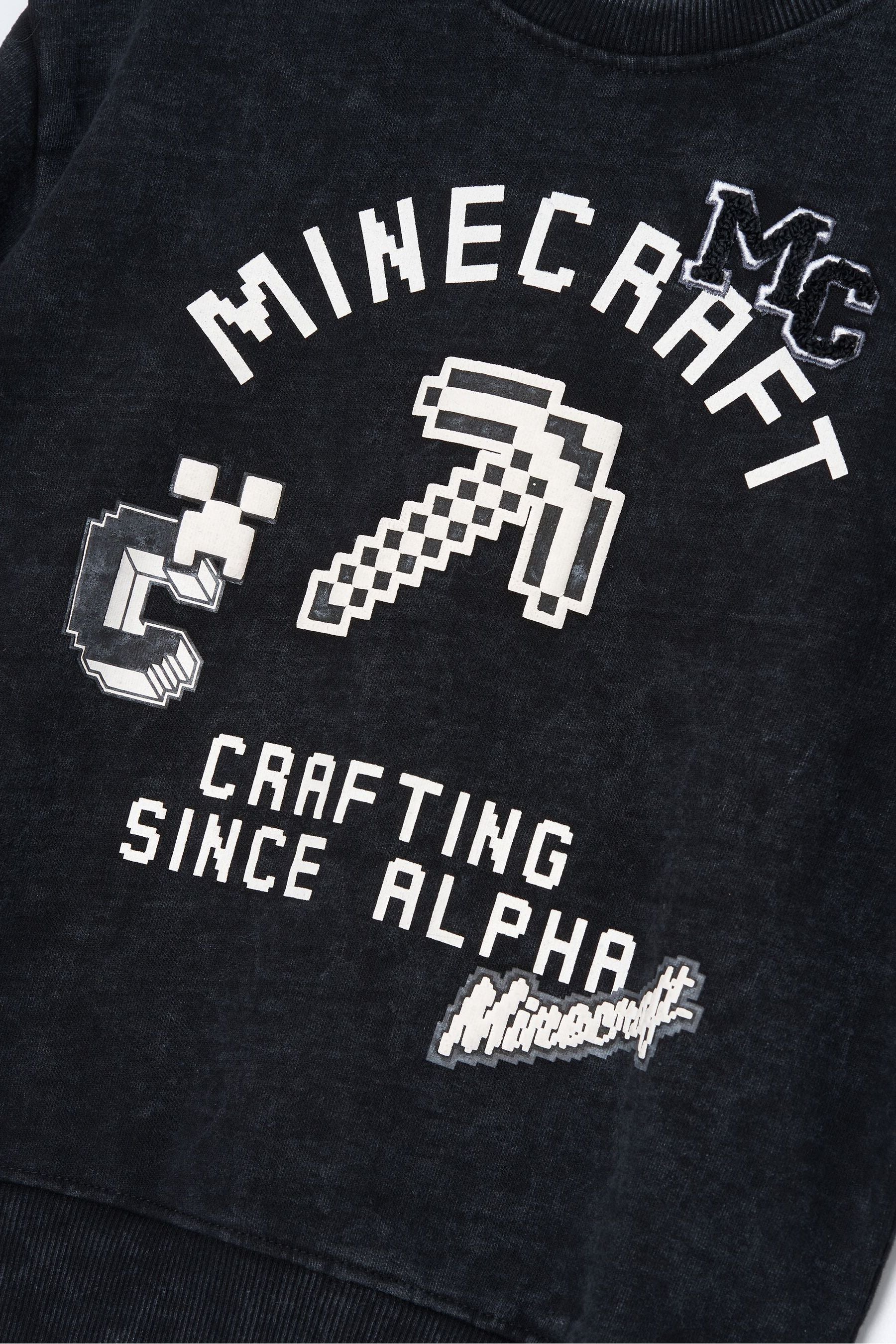 Angel & Rocket Grey Minecraft Graphic Washed Sweatshirt