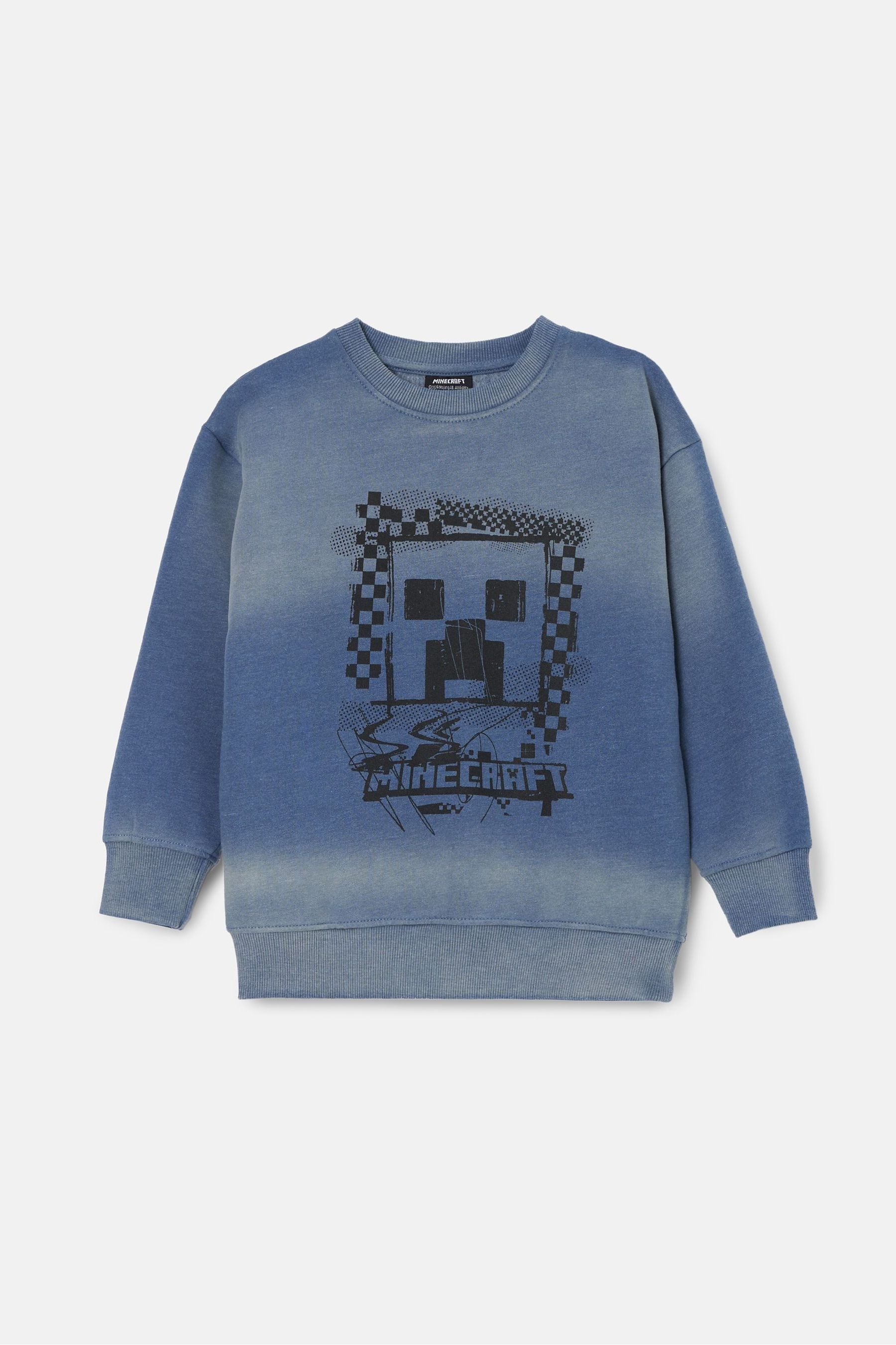 Angel & Rocket Blue Minecraft Washed Graphic Sweatshirt