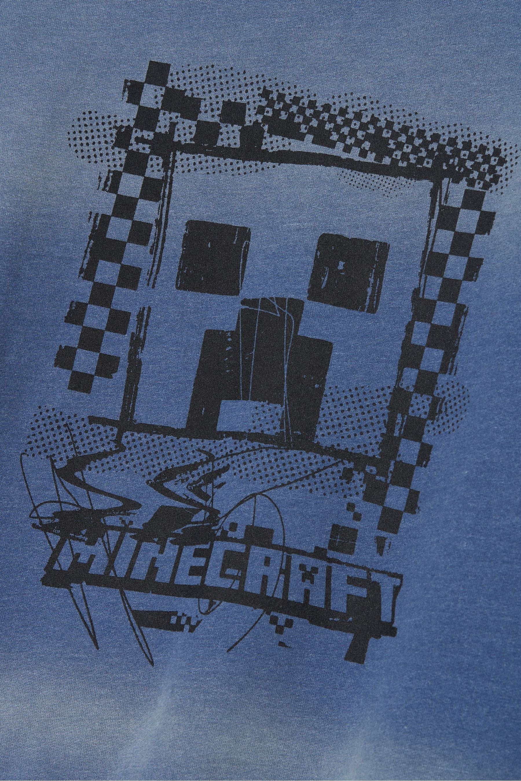 Angel & Rocket Blue Minecraft Washed Graphic Sweatshirt