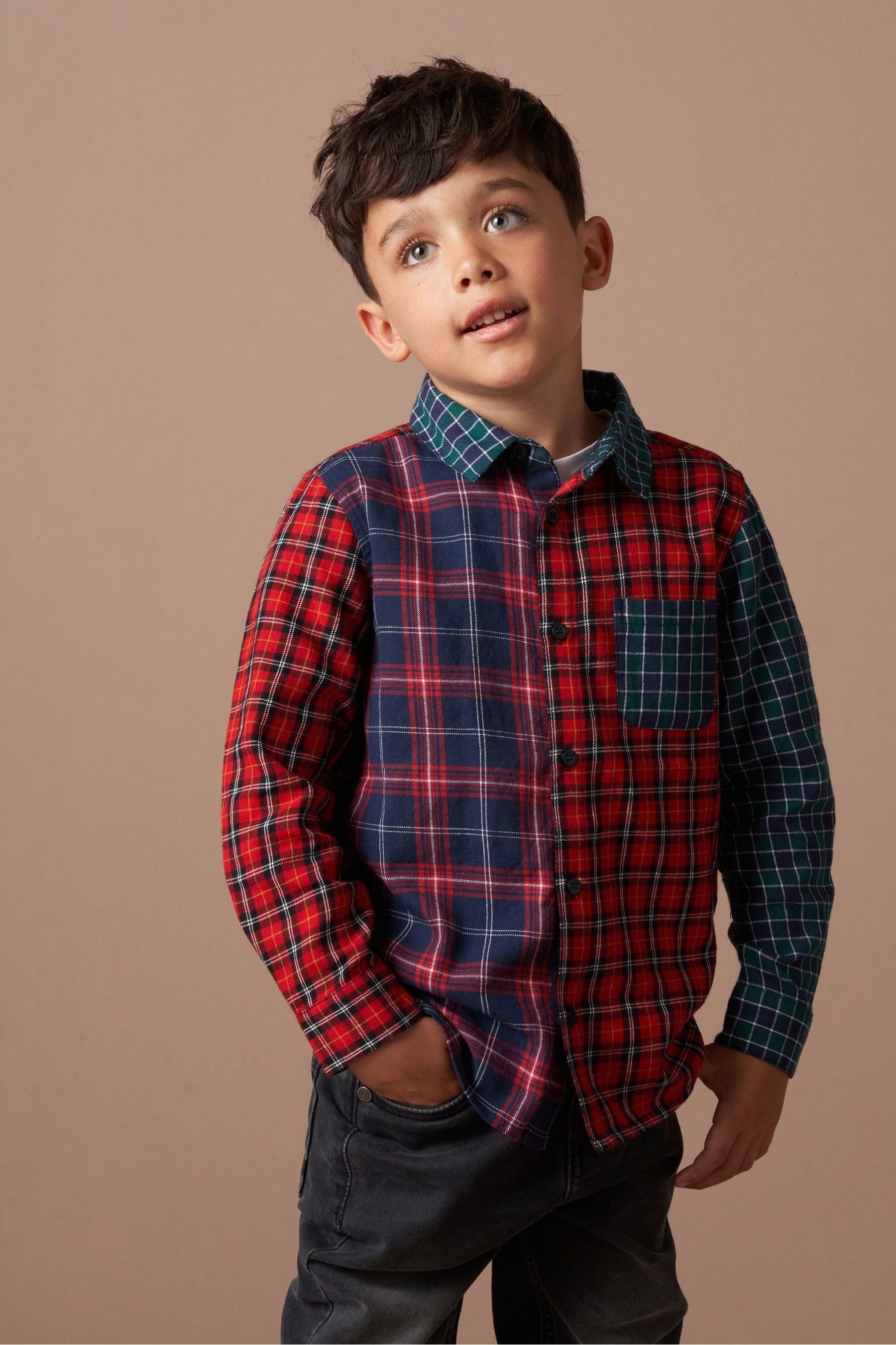 Red Angel & Rocket 100% Cotton Lewis Mixed Check Shirt