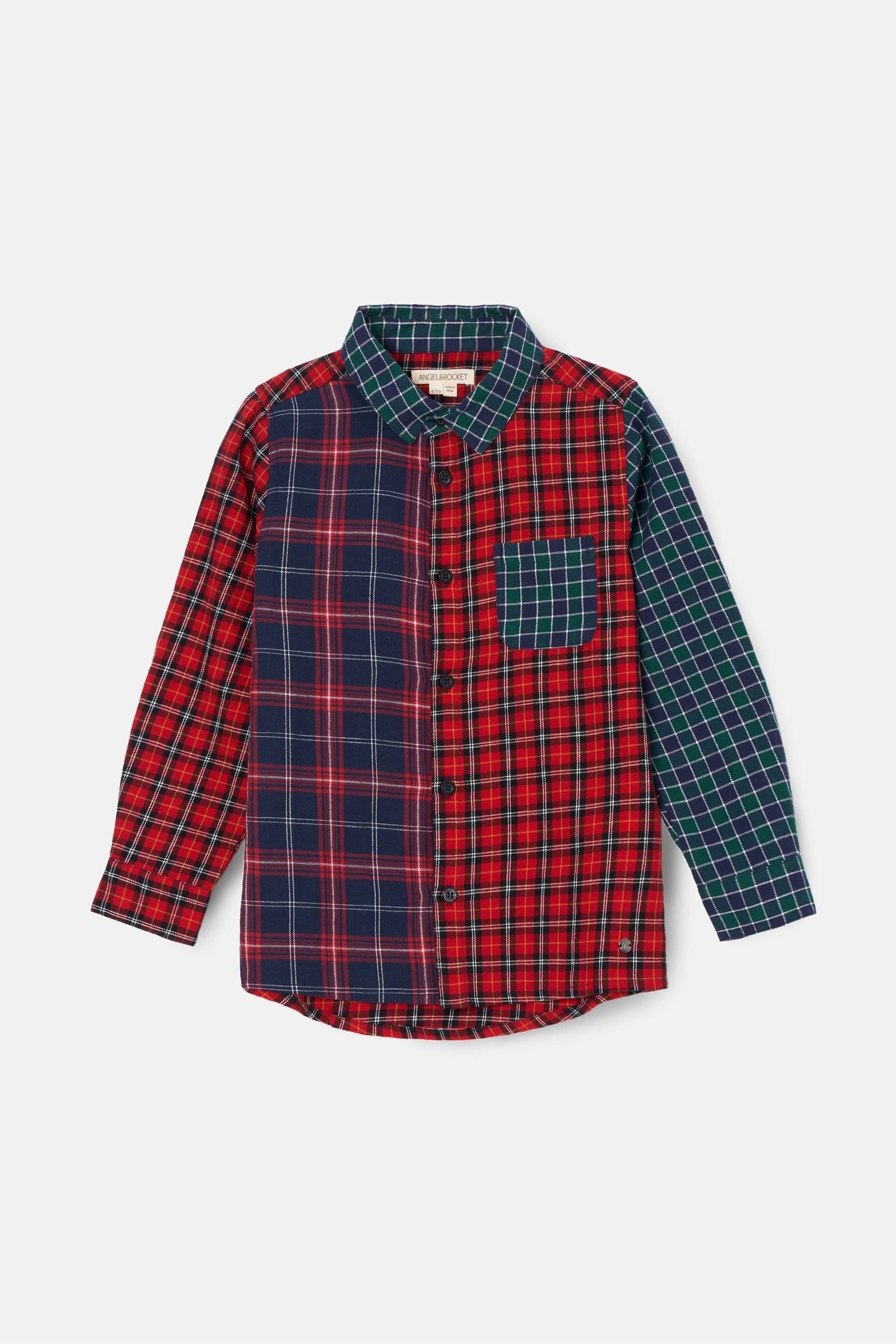 Red Angel & Rocket 100% Cotton Lewis Mixed Check Shirt