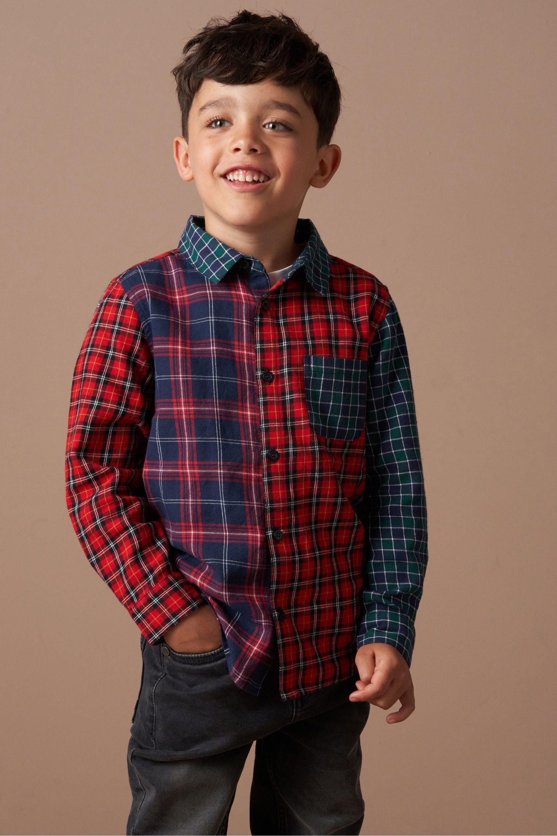 Red Angel & Rocket 100% Cotton Lewis Mixed Check Shirt