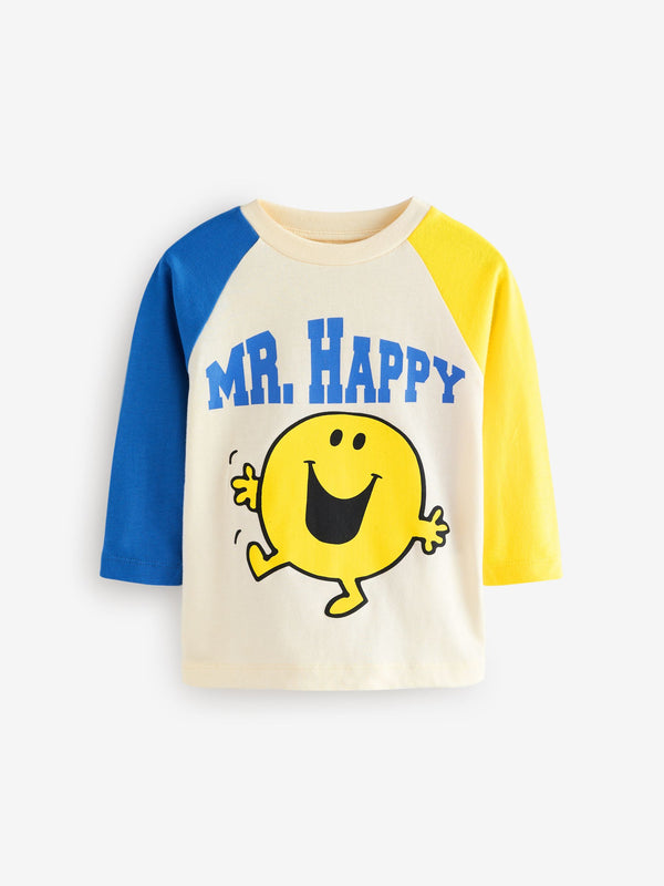 White Mr Men Long Sleeve 100% Cotton T-Shirt (3mths-8yrs)