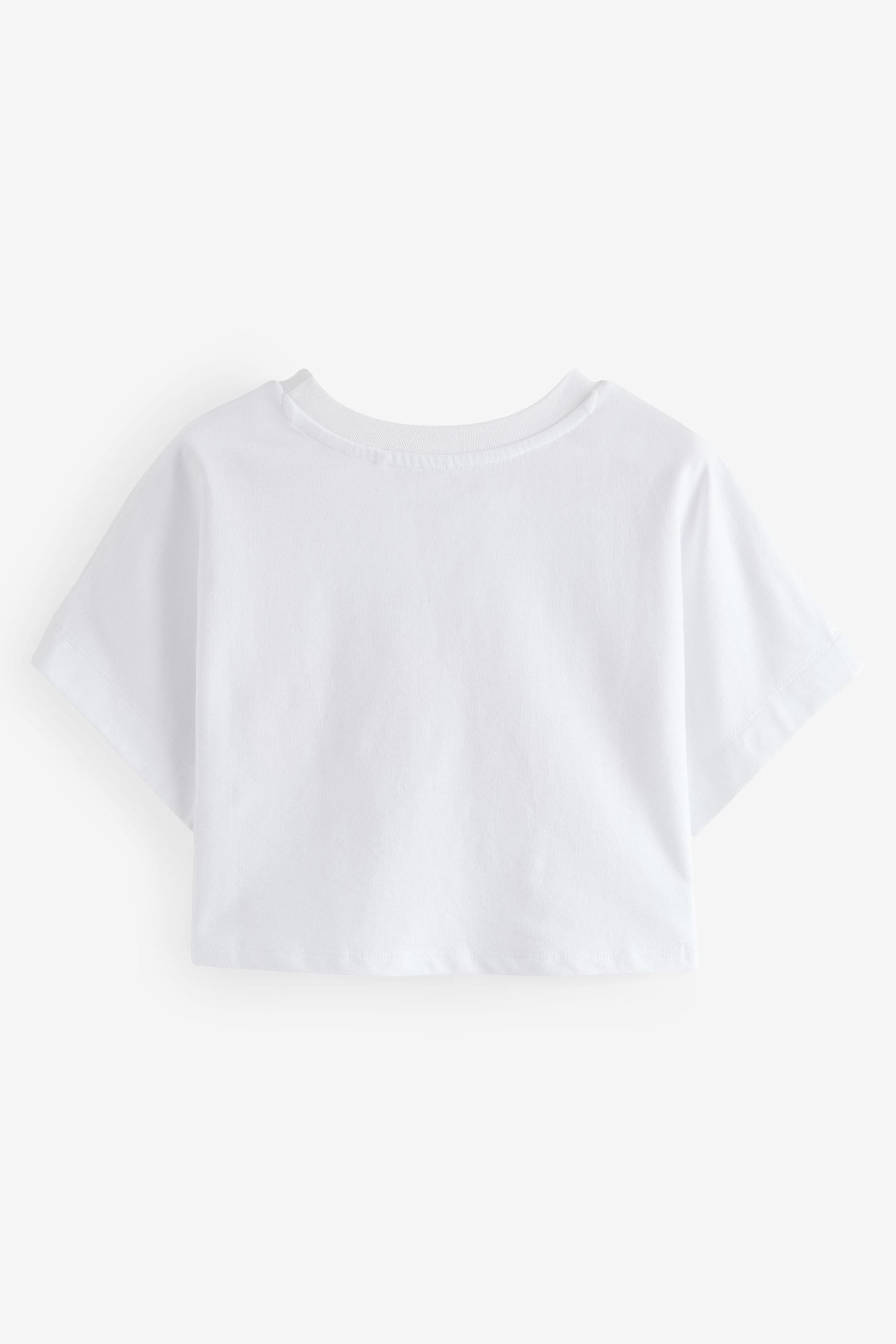 White Cropped Halloween Graphic 100% Cotton T-Shirt (3-16yrs)