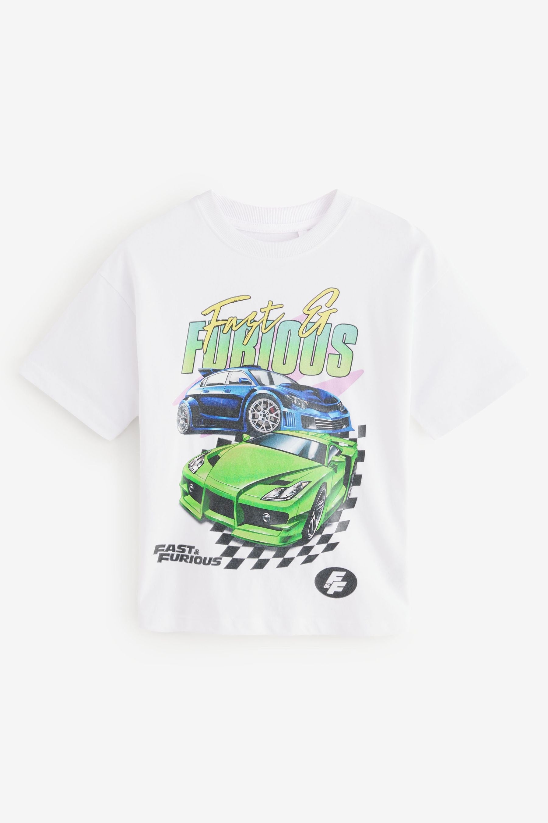 White Fast and Furious License T-Shirt (4-16yrs)