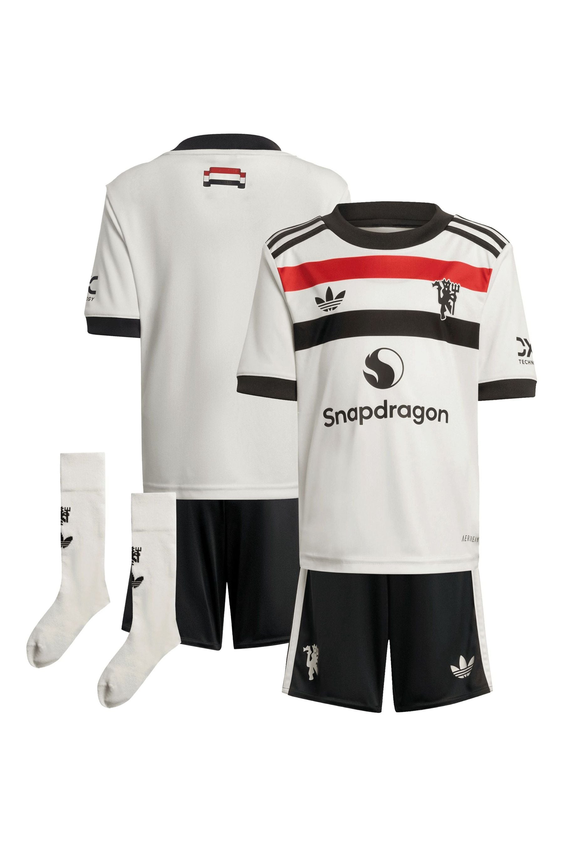 adidas White Manchester United Third Minikit 2024-25