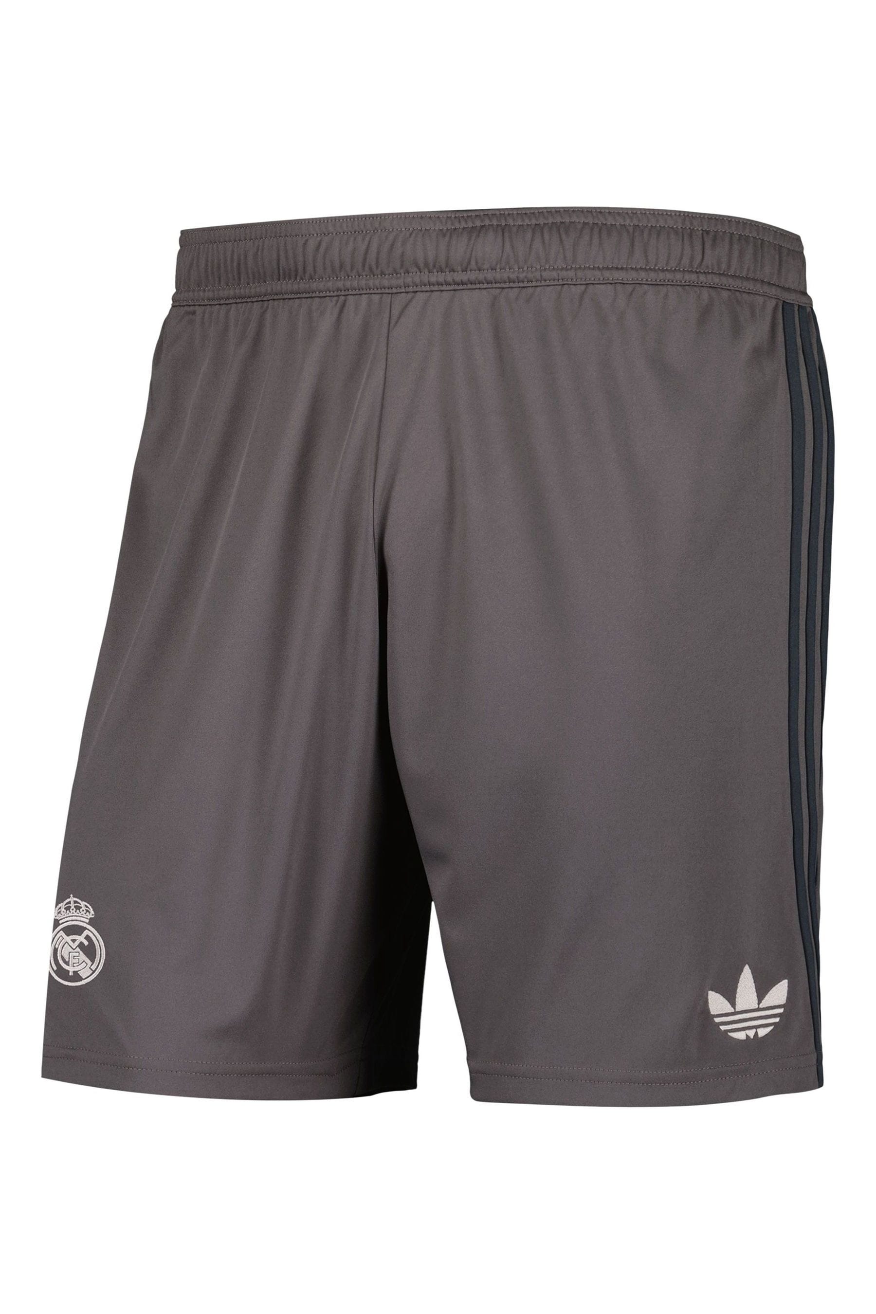 adidas Grey Real Madrid Third Shorts 2024-25 Kids