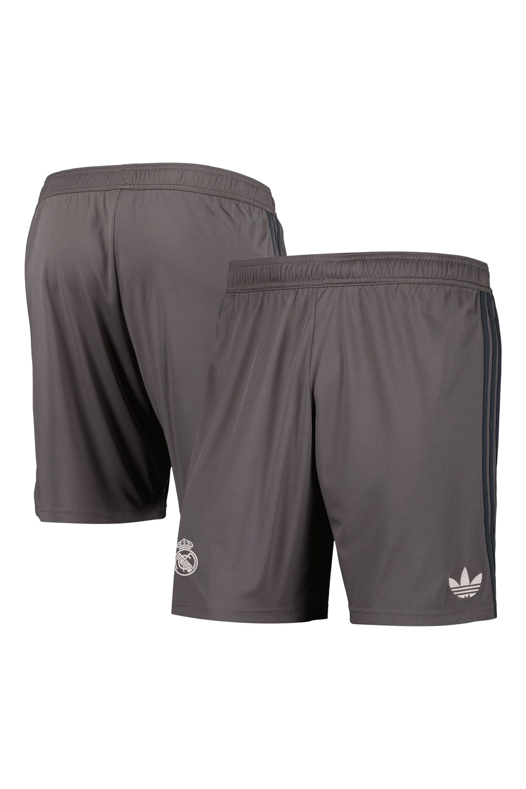 adidas Grey Real Madrid Third Shorts 2024-25 Kids