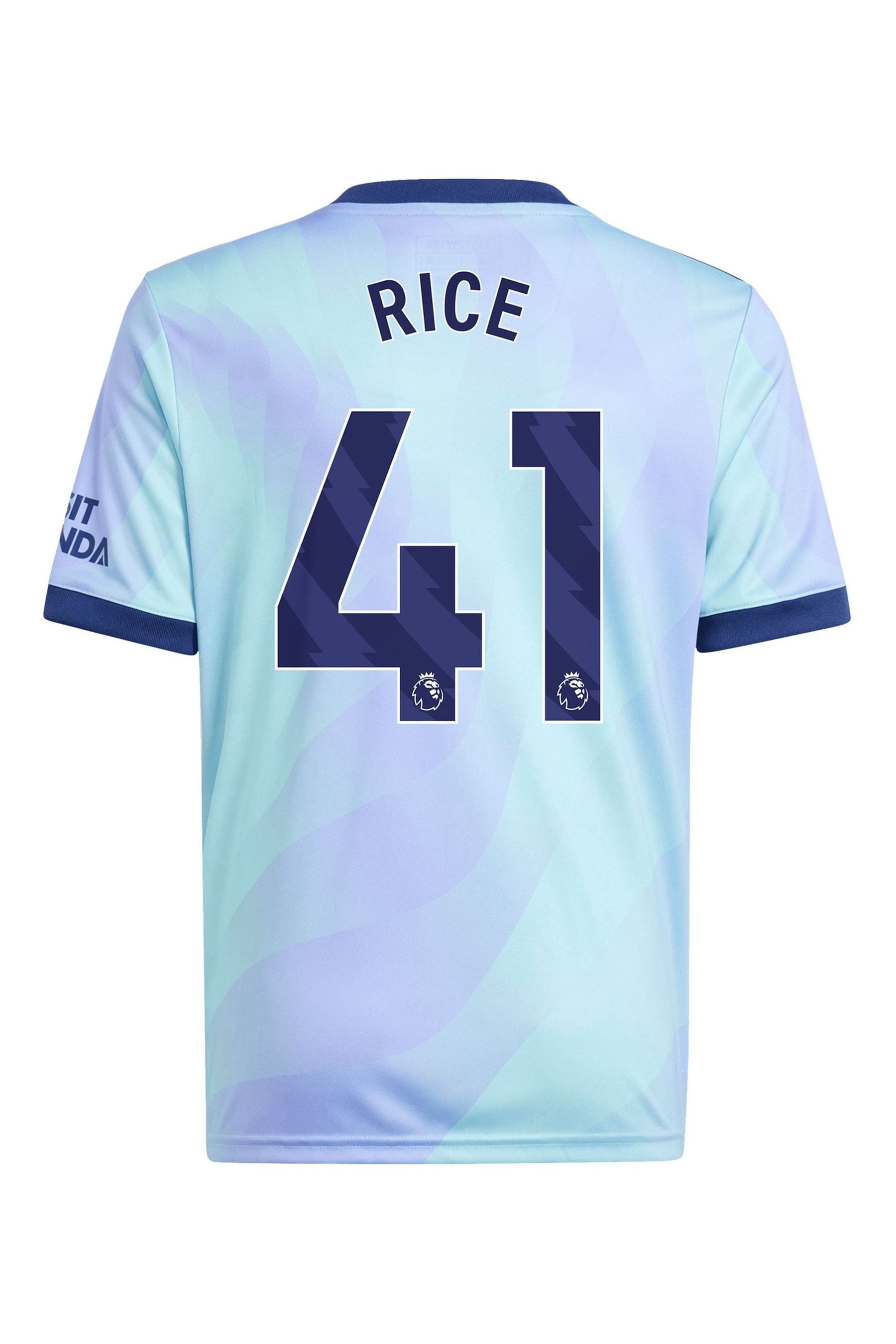 adidas Blue Kids Rice 41 printing Arsenal Third Shirt 2024-25