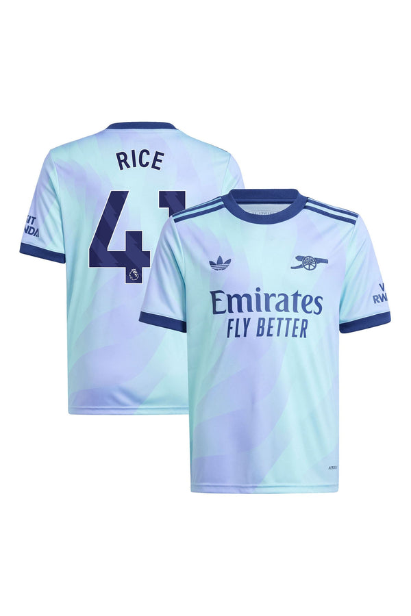 adidas Blue Kids Rice 41 printing Arsenal Third Shirt 2024-25