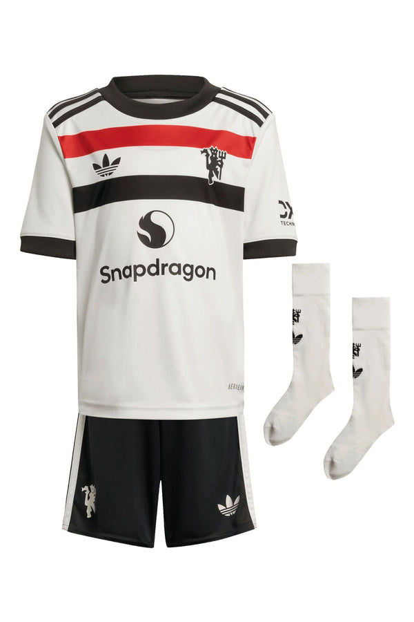 adidas White Manchester United EPL Third Mini Kit 2024-25 with Zirkzee 11 Printing