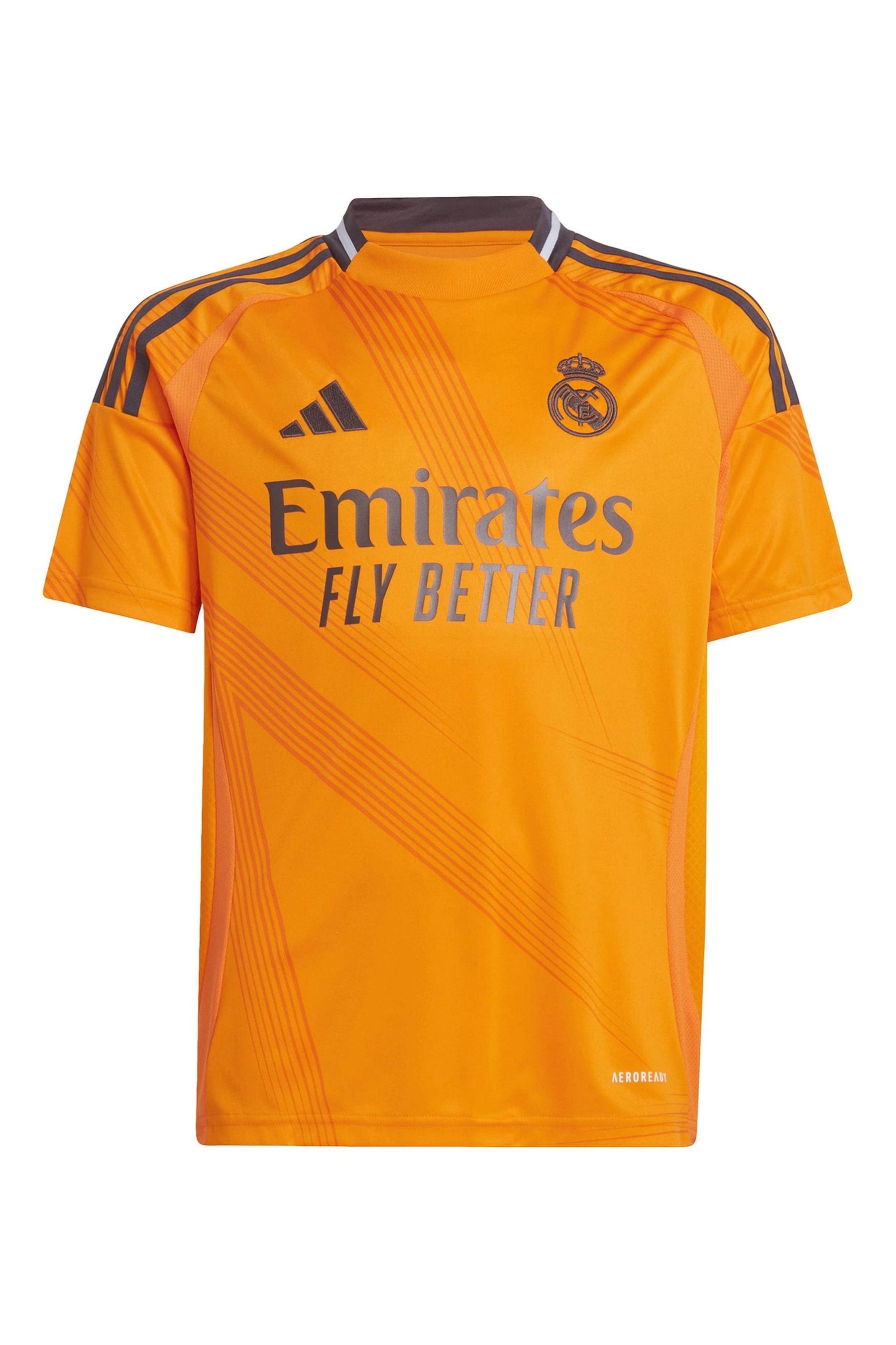 adidas Orange Kids Real Madrid Away Shirt 2024-25 Bellingham 5 Printing