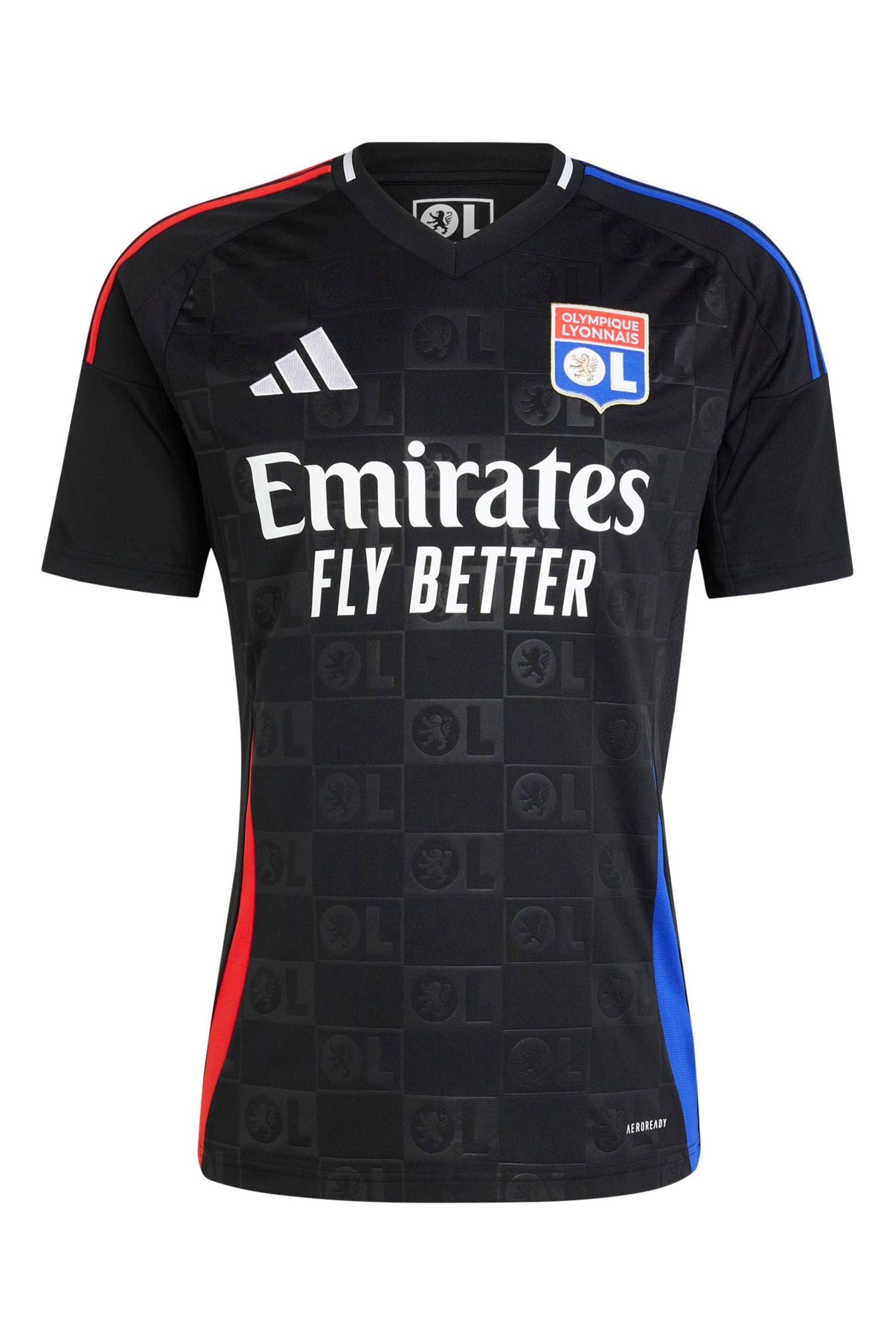 adidas Black Kids Olympique Lyon Away Shirt 2024-25