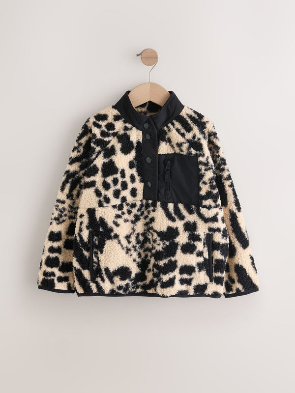 Animal Placket Borg Fleece Top (3-16yrs)