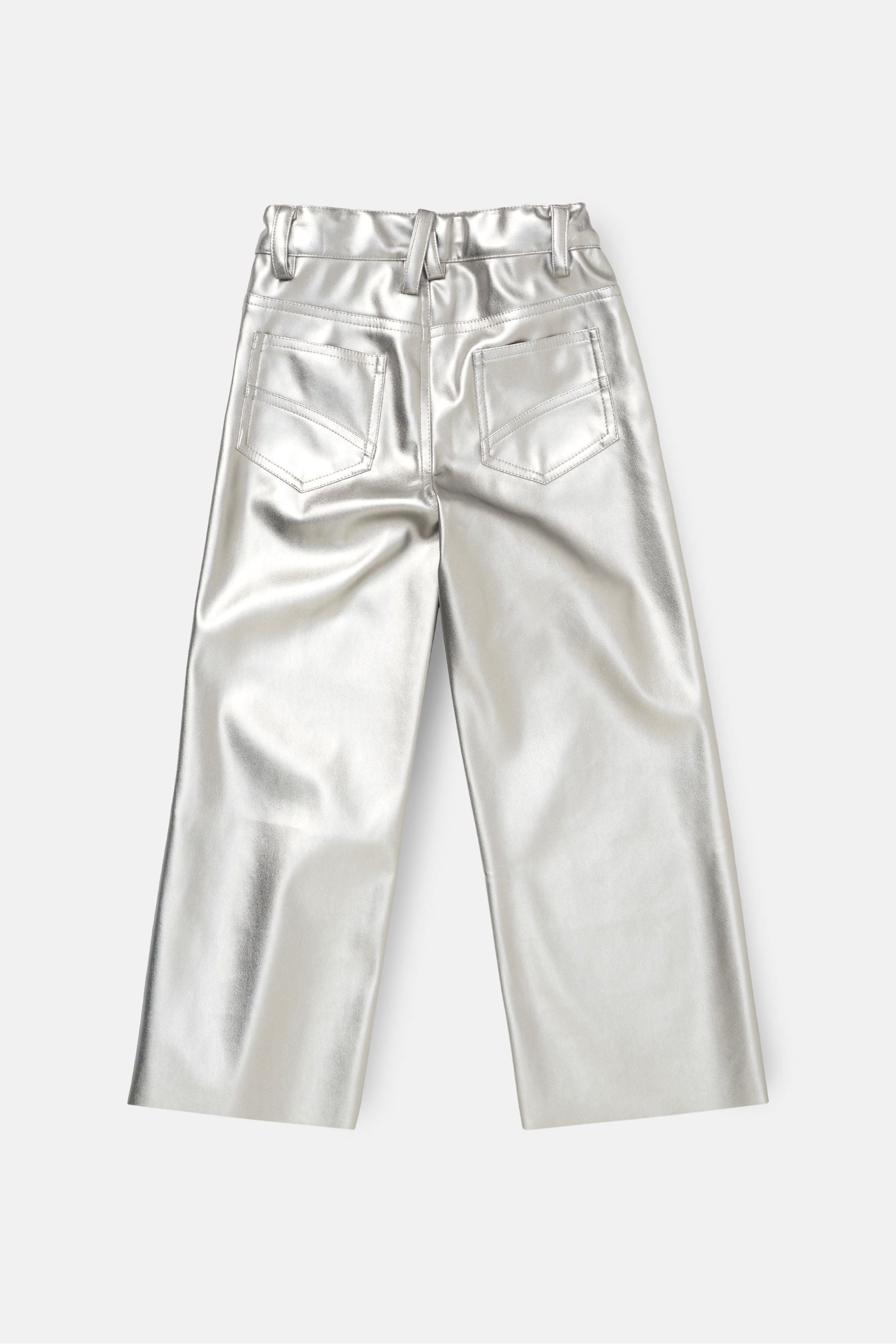 Angel & Rocket Silver Wide Leg Metallic Jeans