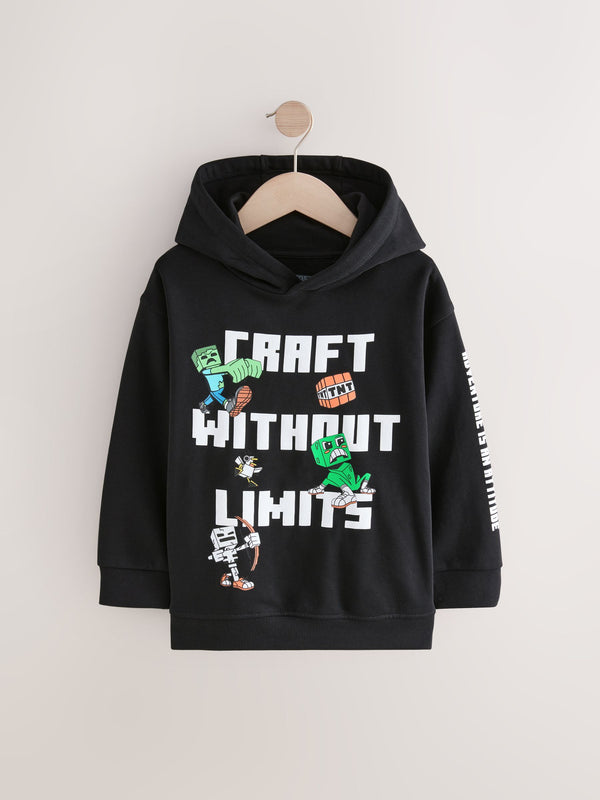 Black Minecraft Licensed Hoodie (3-16yrs)