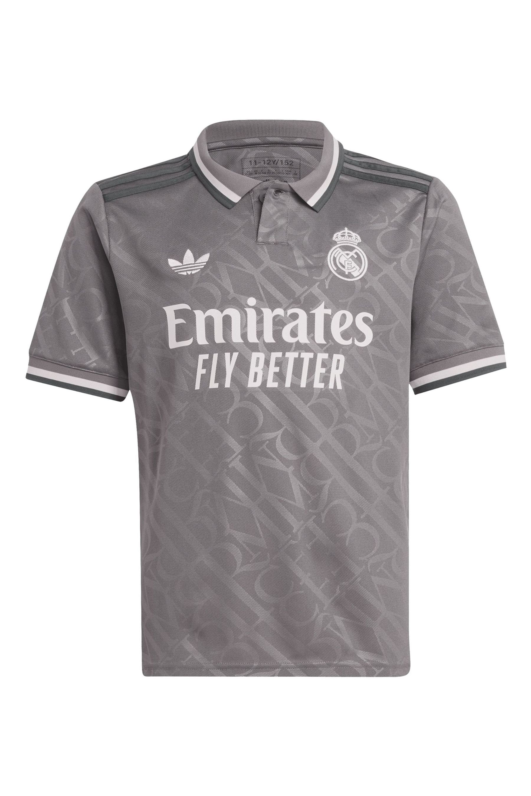 adidas Grey Real Madrid Third Shirt 2024-25 Kids Bellingham 5