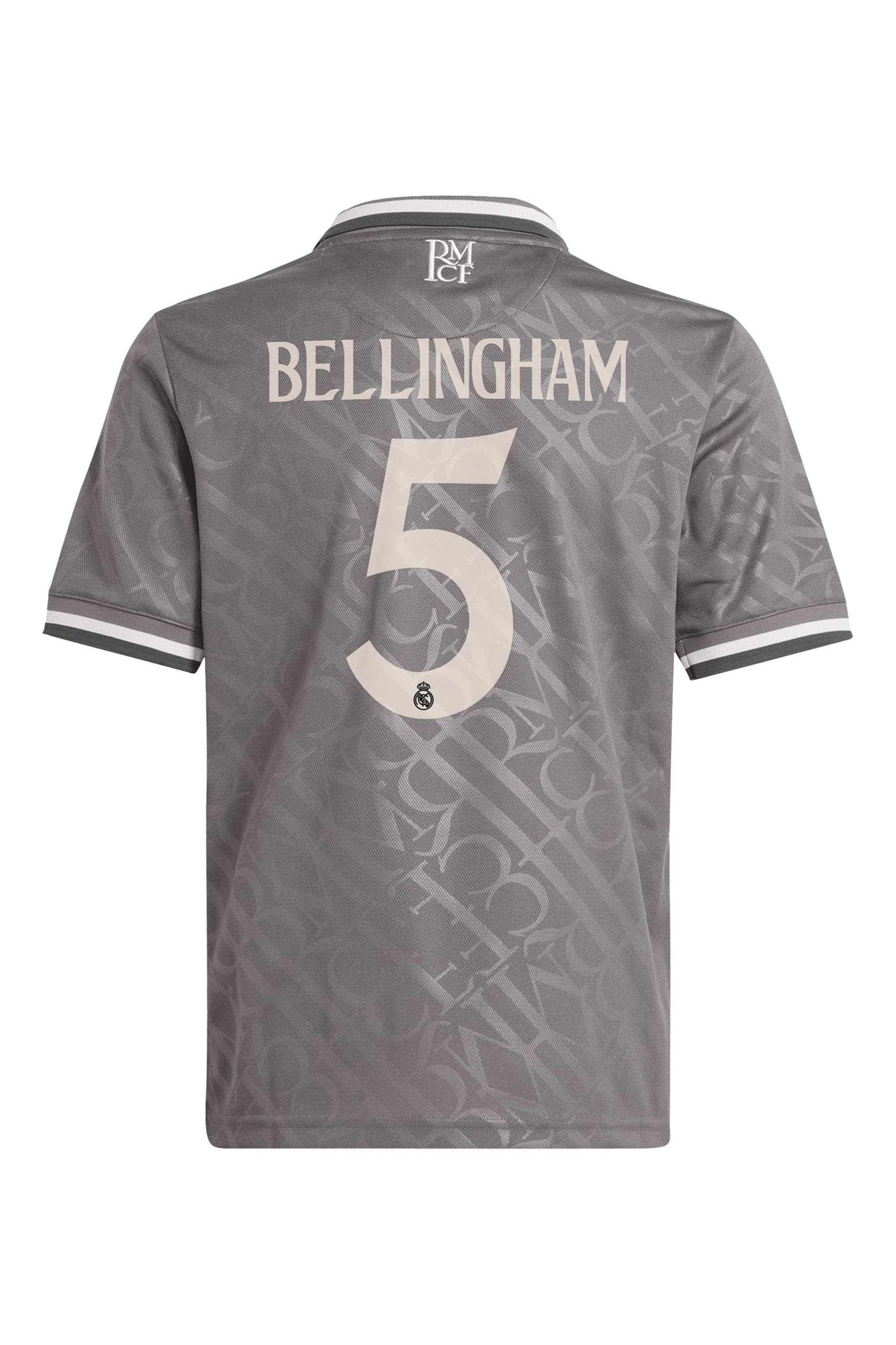 adidas Grey Real Madrid Third Shirt 2024-25 Kids Bellingham 5