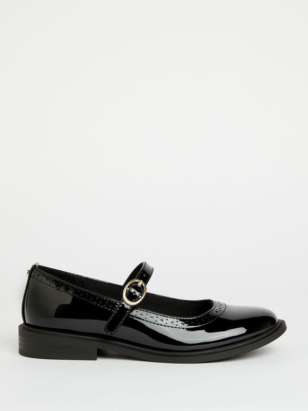 Black Flat Dolly Shoes