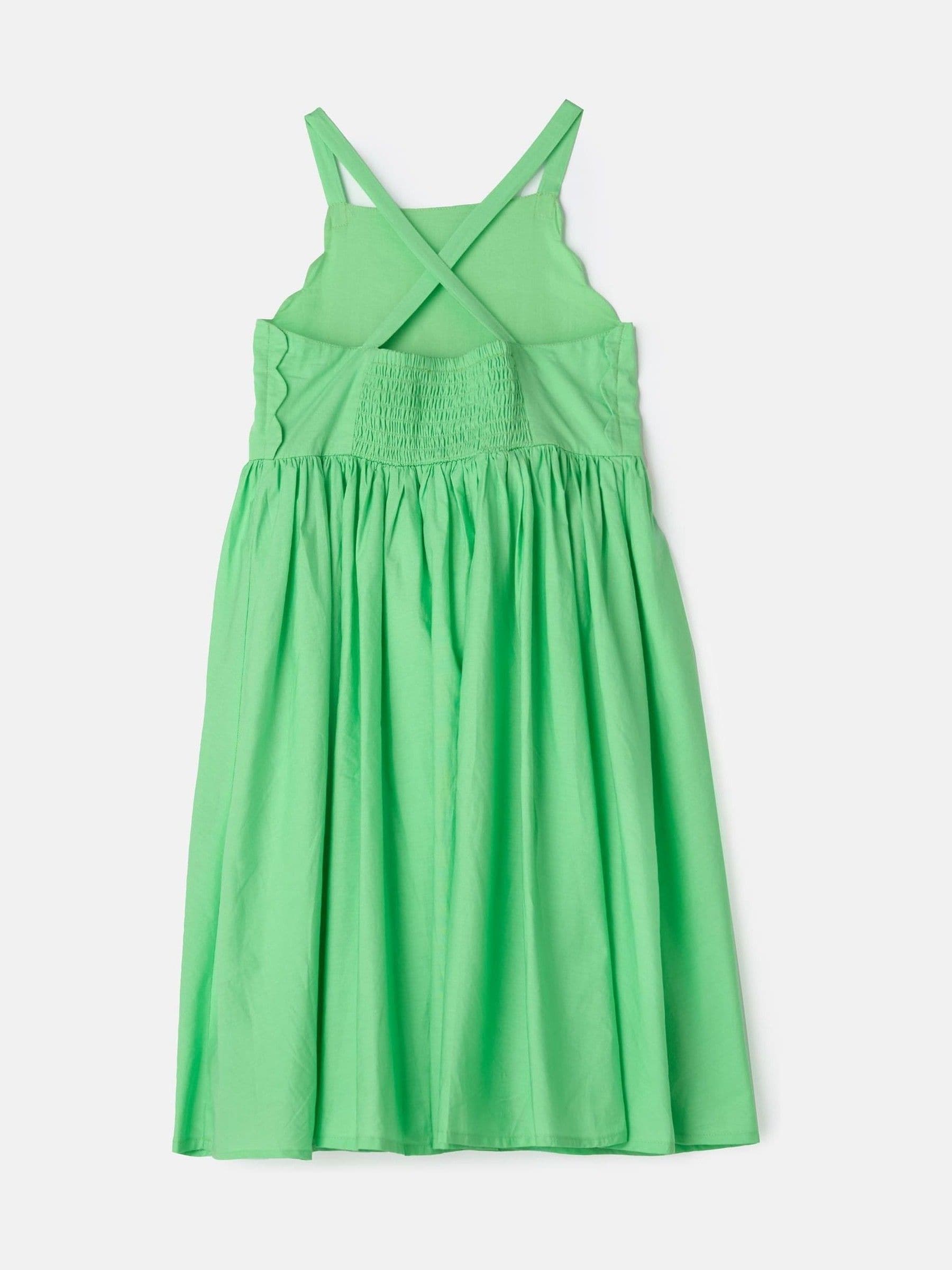 Angel & Rocket Green Alegra Corsage Scallop 100% Cotton Dress