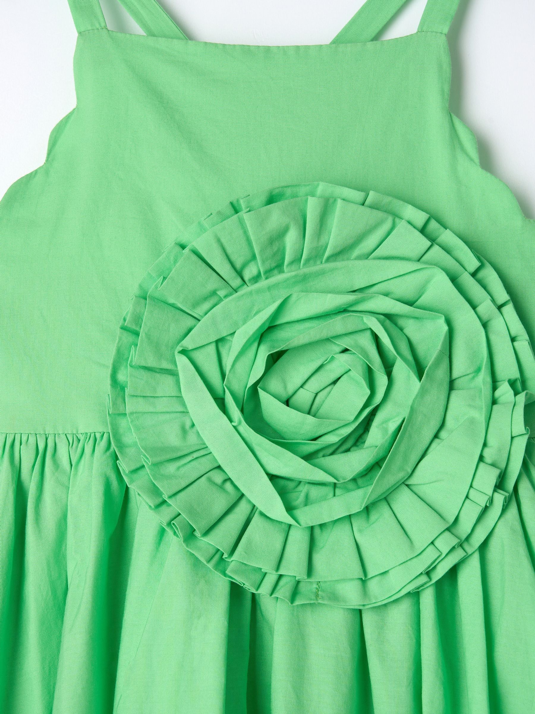 Angel & Rocket Green Alegra Corsage Scallop 100% Cotton Dress