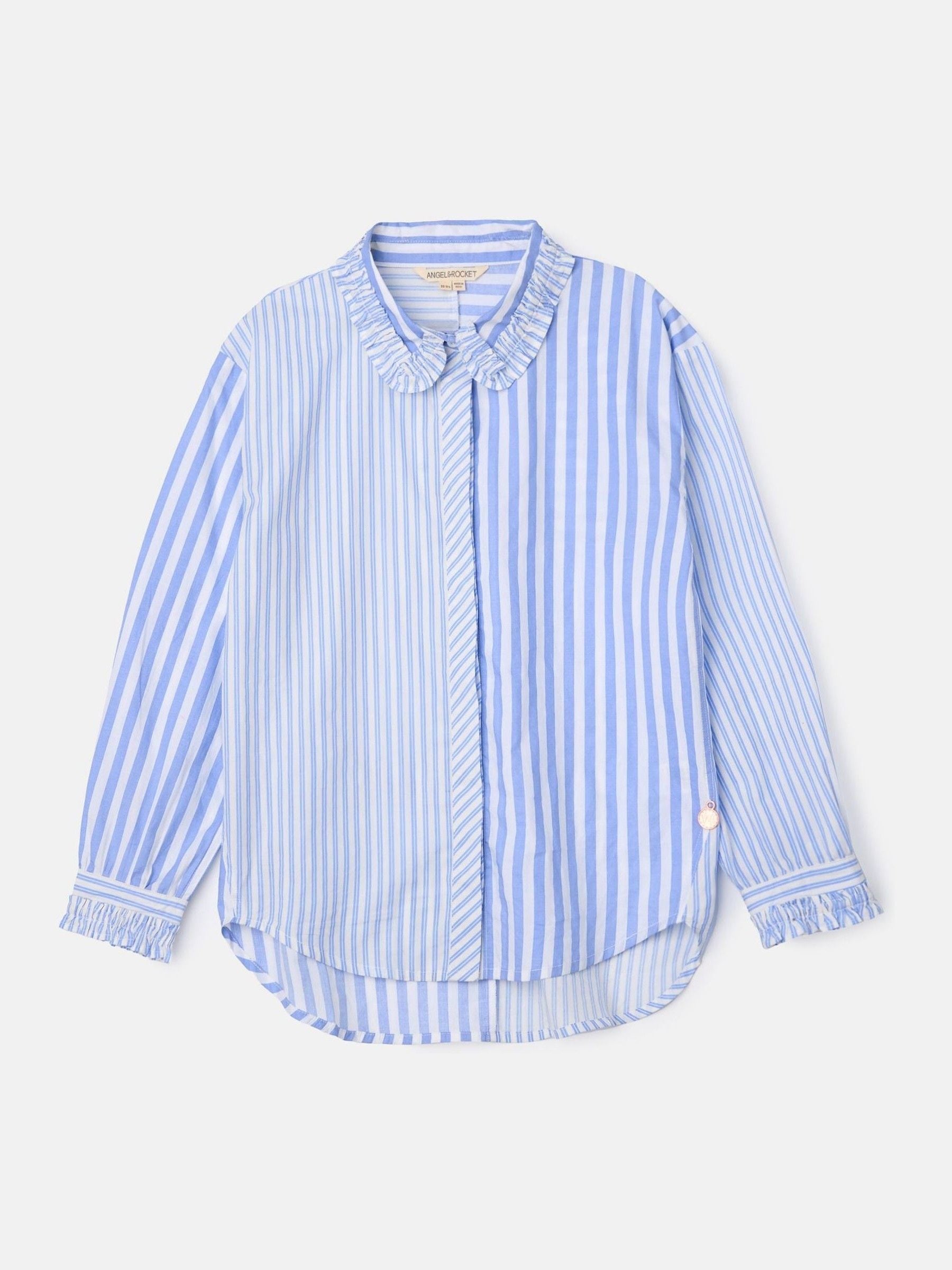 Angel & Rocket Blue Adele Mix Stripe 100% Cotton Shirt