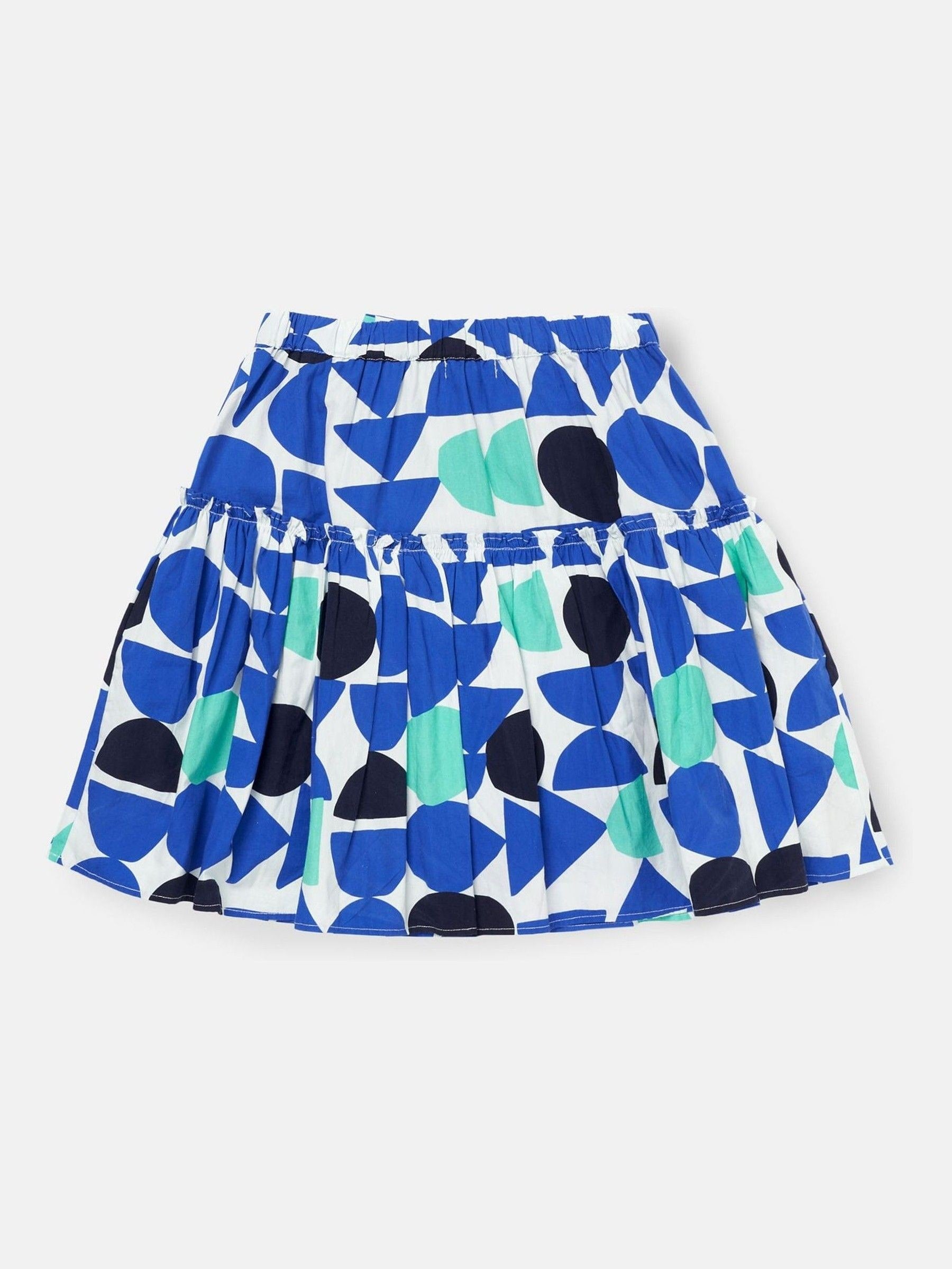 Angel & Rocket Blue Corina Print Tiered 100% Cotton Skirt