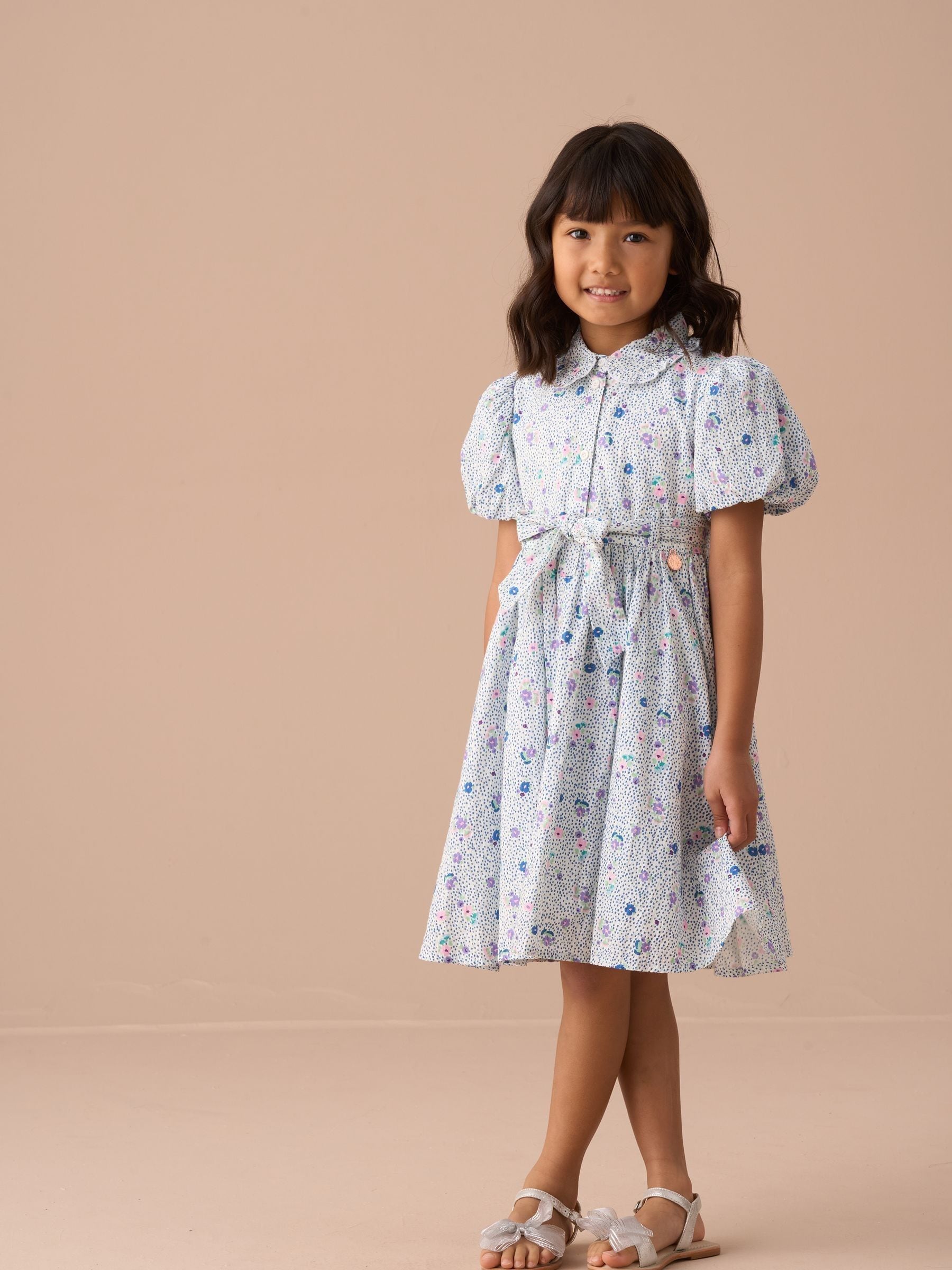 Angel & Rocket Blue Danni Printed 100% Cotton Shirt Dress